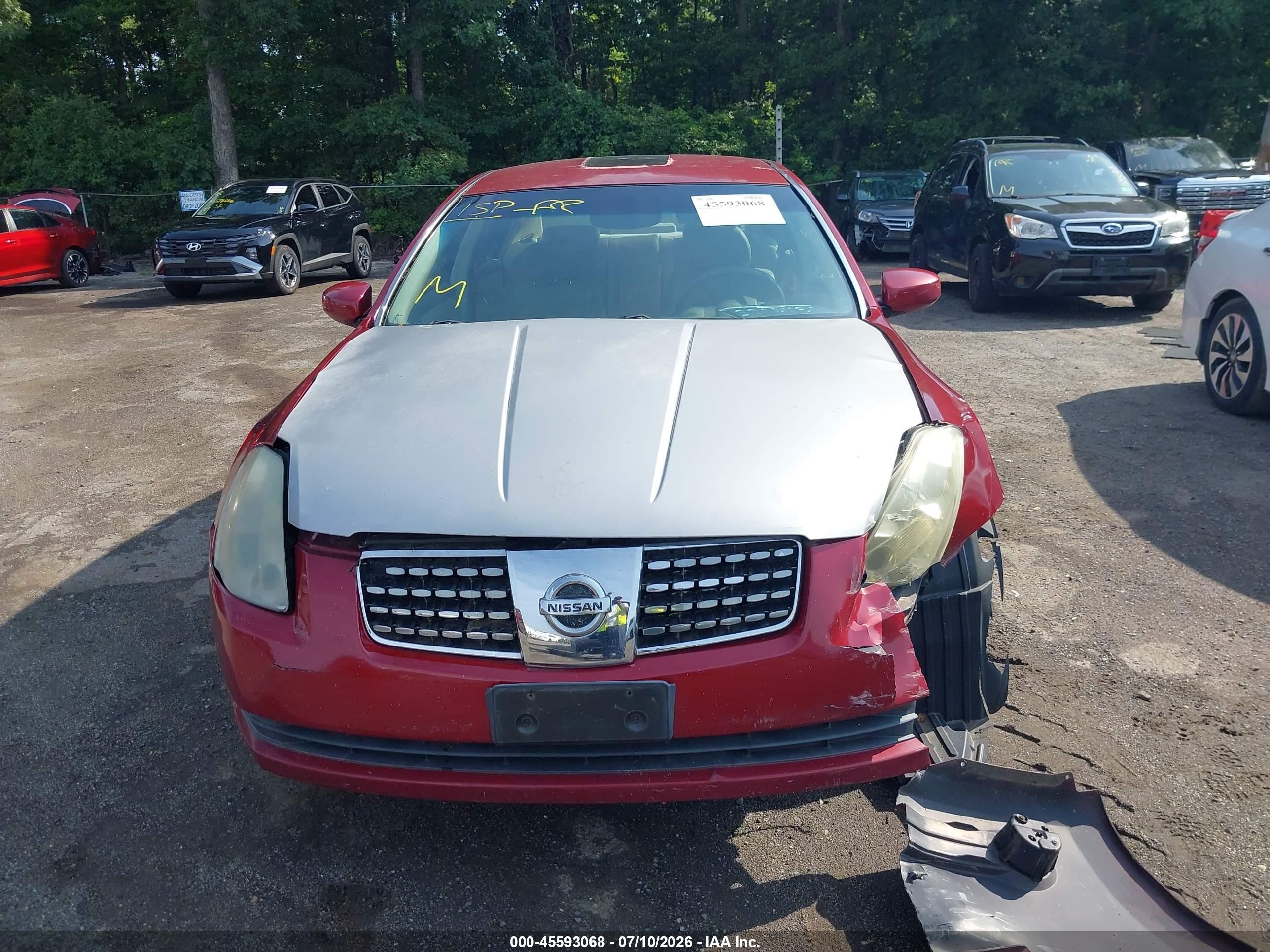 2004 Nissan Maxima 3.5 Sl Red vin: 1N4BA41E74C873097