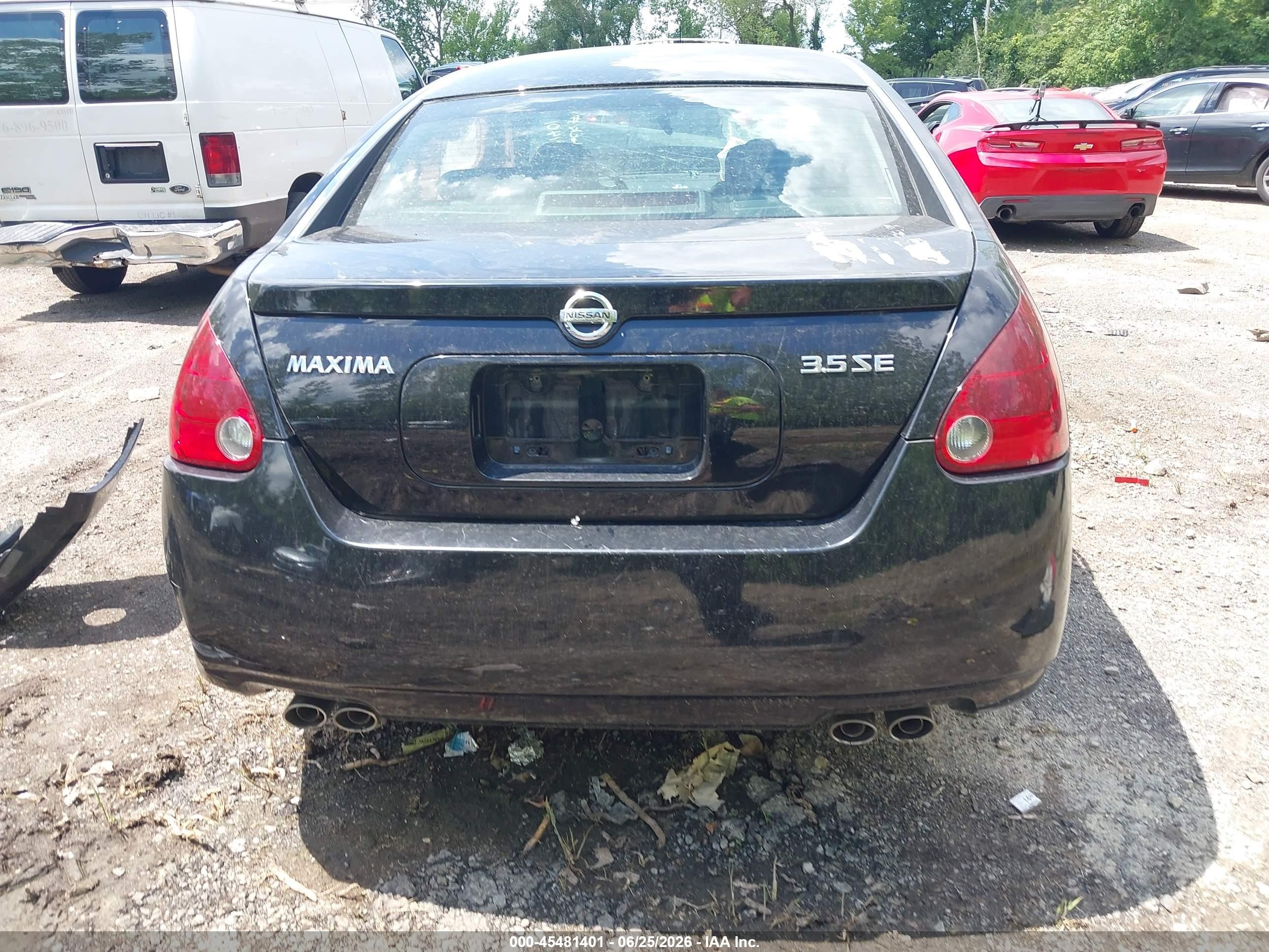 2004 Nissan Maxima 3.5 Se Black vin: 1N4BA41E74C898212