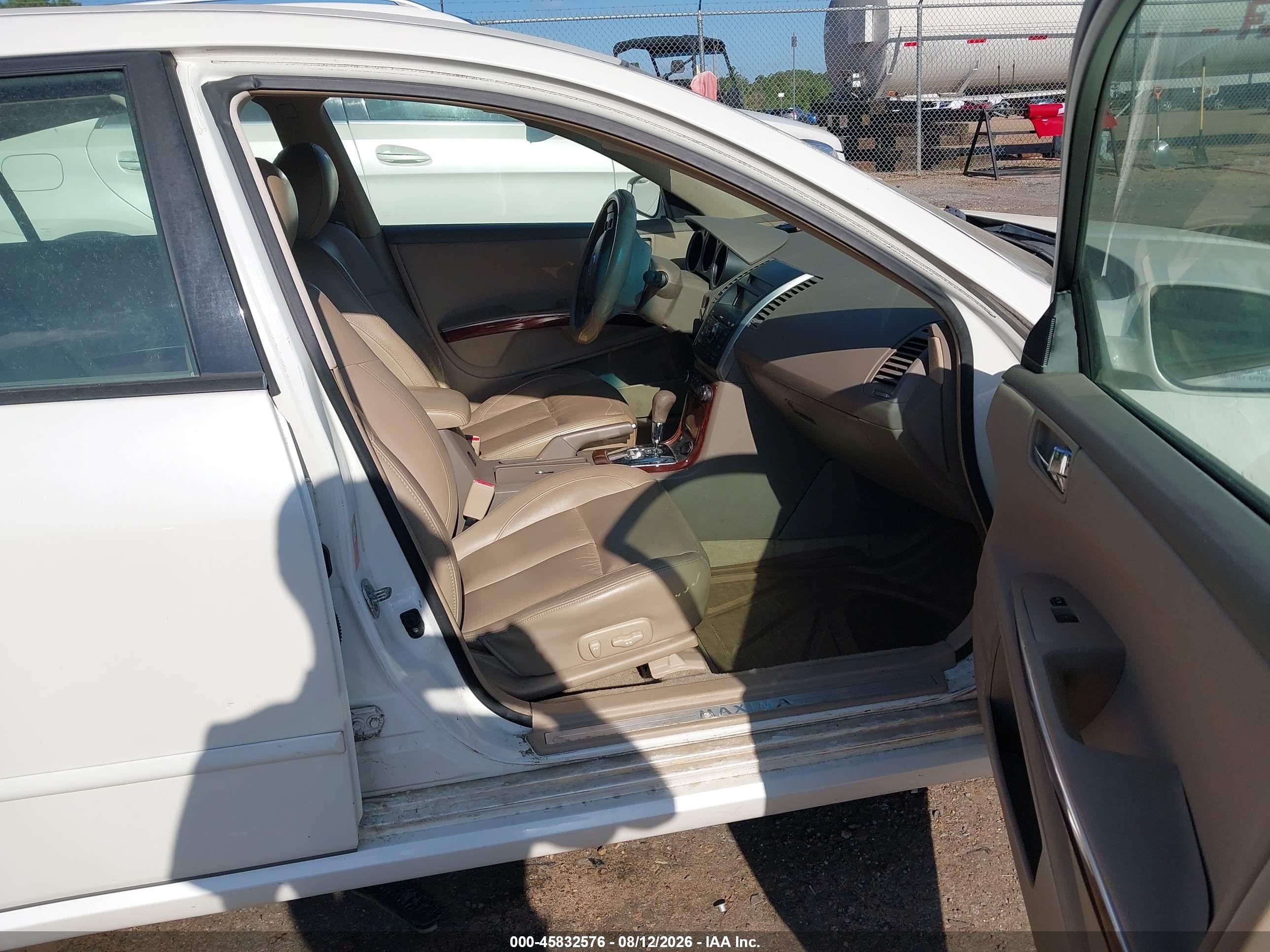 2008 Nissan Maxima 3.5 Sl White vin: 1N4BA41E78C826142