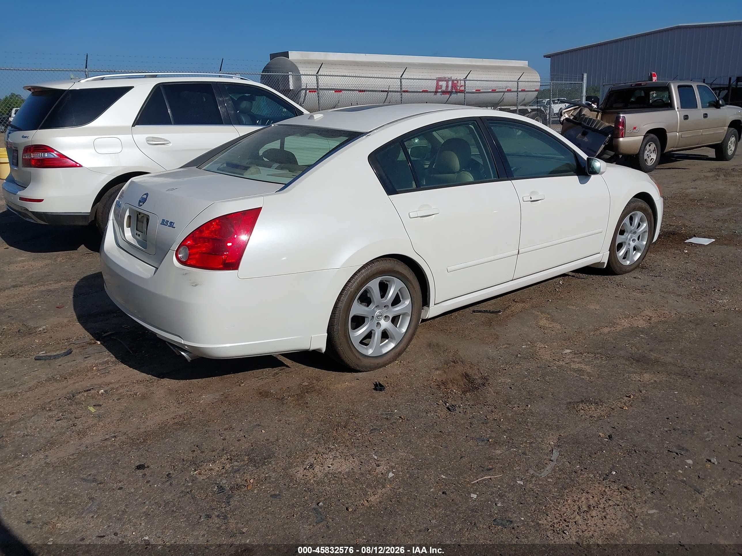 2008 Nissan Maxima 3.5 Sl White vin: 1N4BA41E78C826142