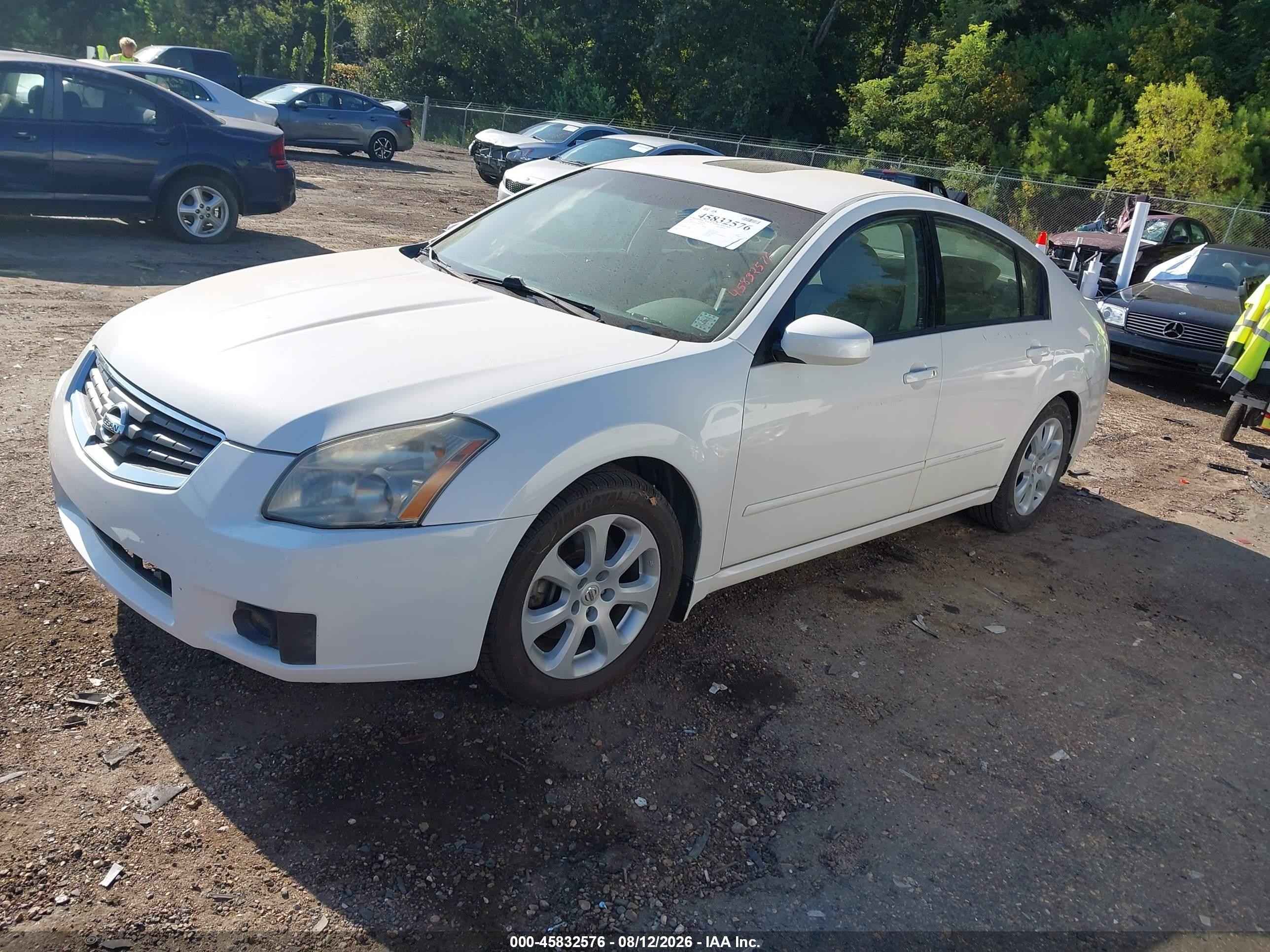 2008 Nissan Maxima 3.5 Sl White vin: 1N4BA41E78C826142