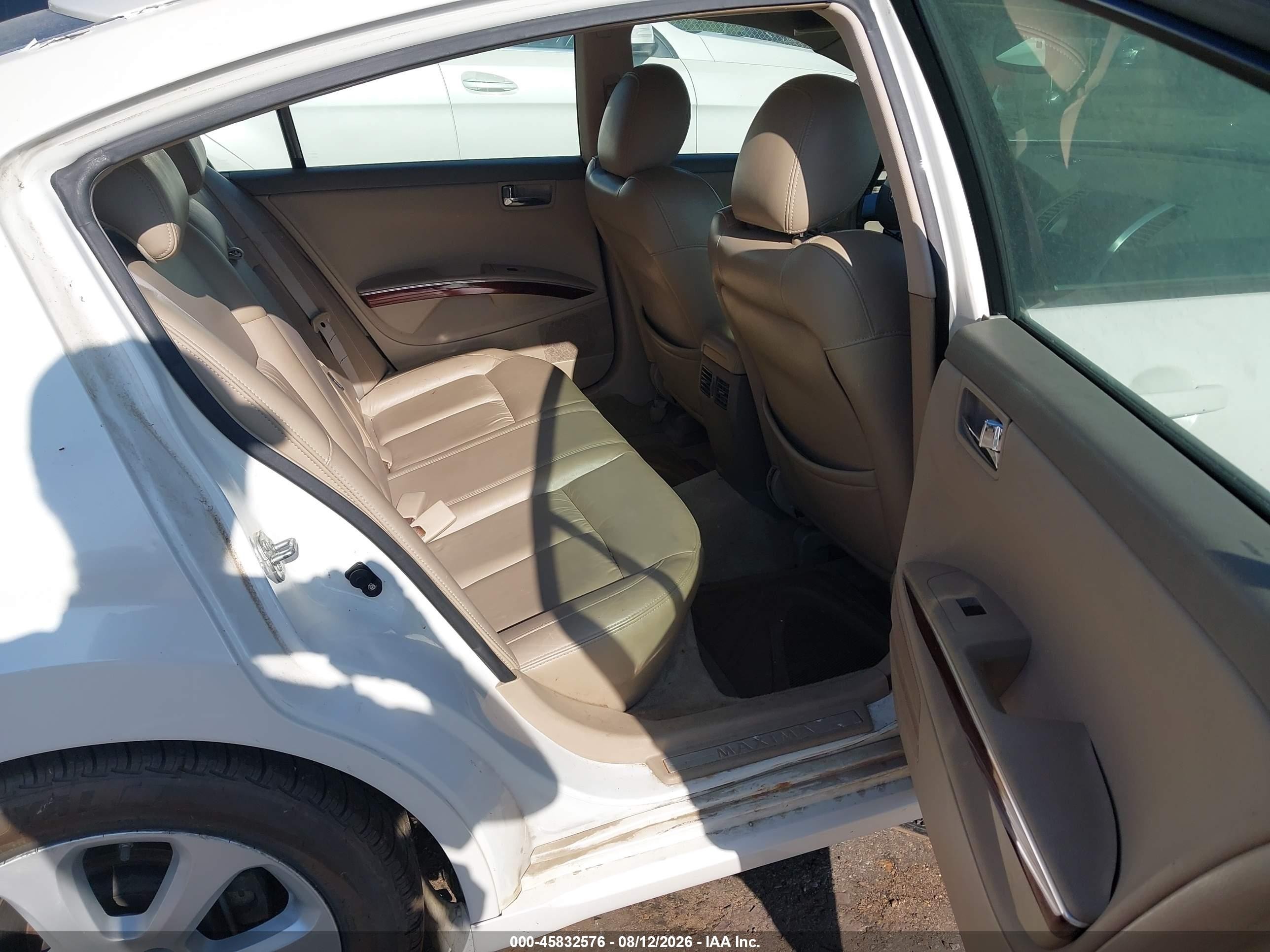 2008 Nissan Maxima 3.5 Sl White vin: 1N4BA41E78C826142