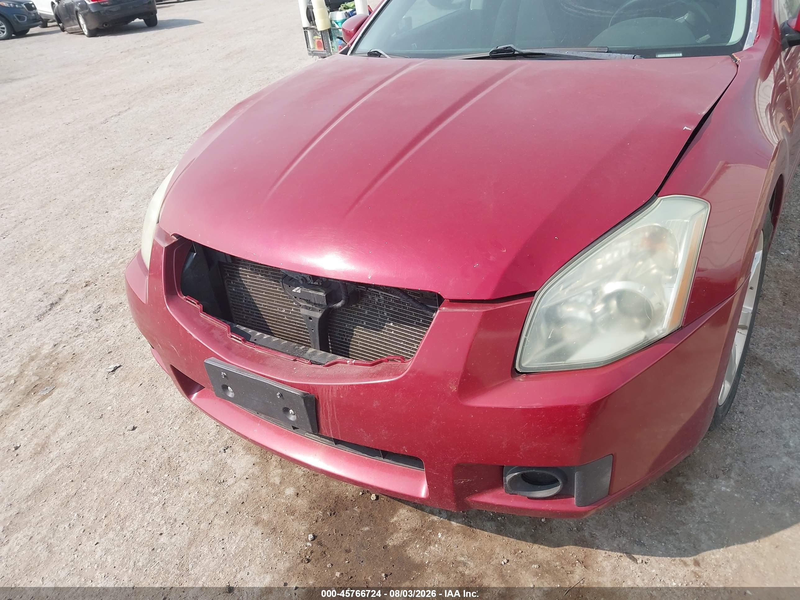 2008 Nissan Maxima 3.5 Se Red vin: 1N4BA41E78C827369