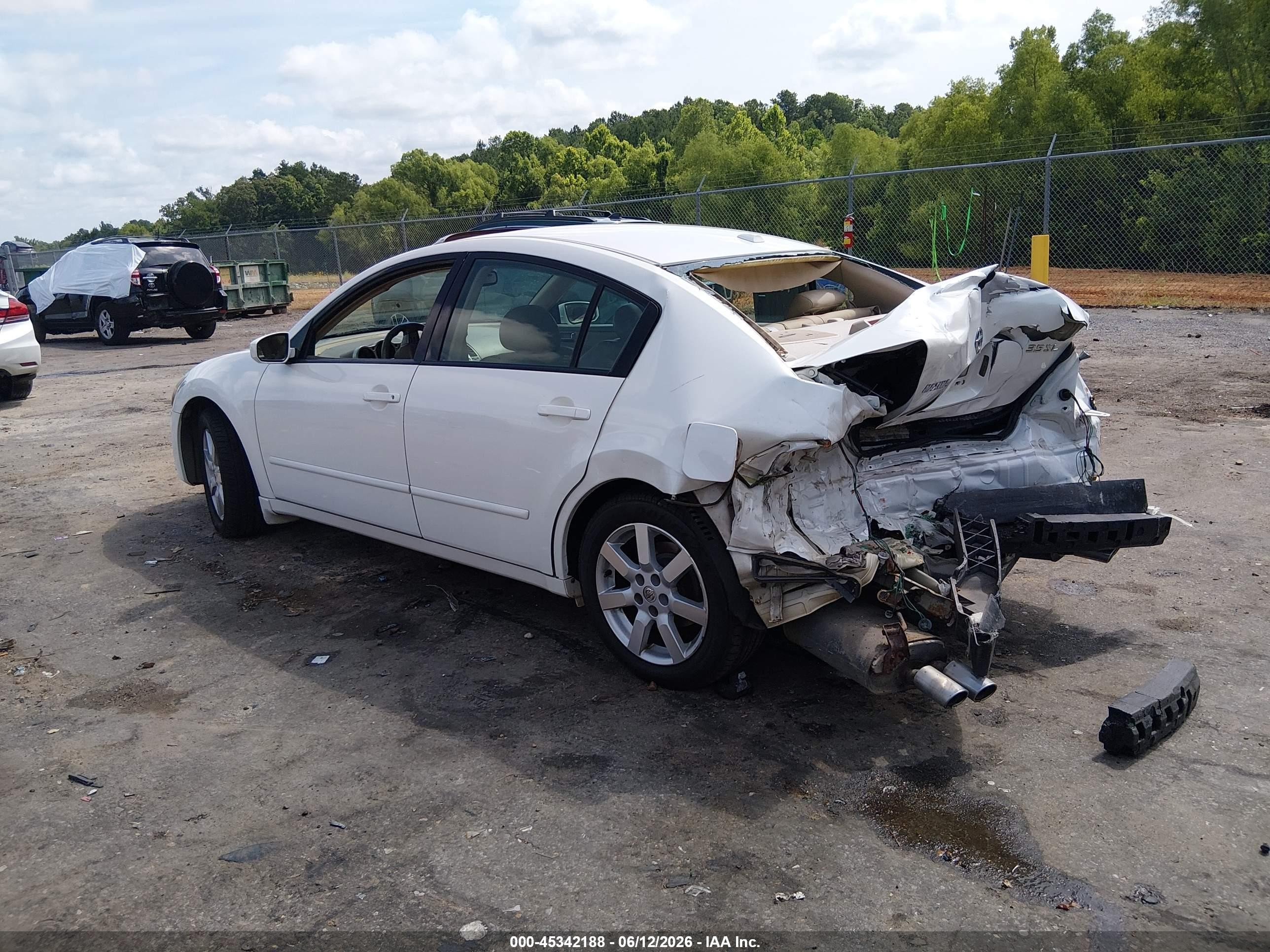 2006 Nissan Maxima 3.5 Sl White vin: 1N4BA41E86C864766
