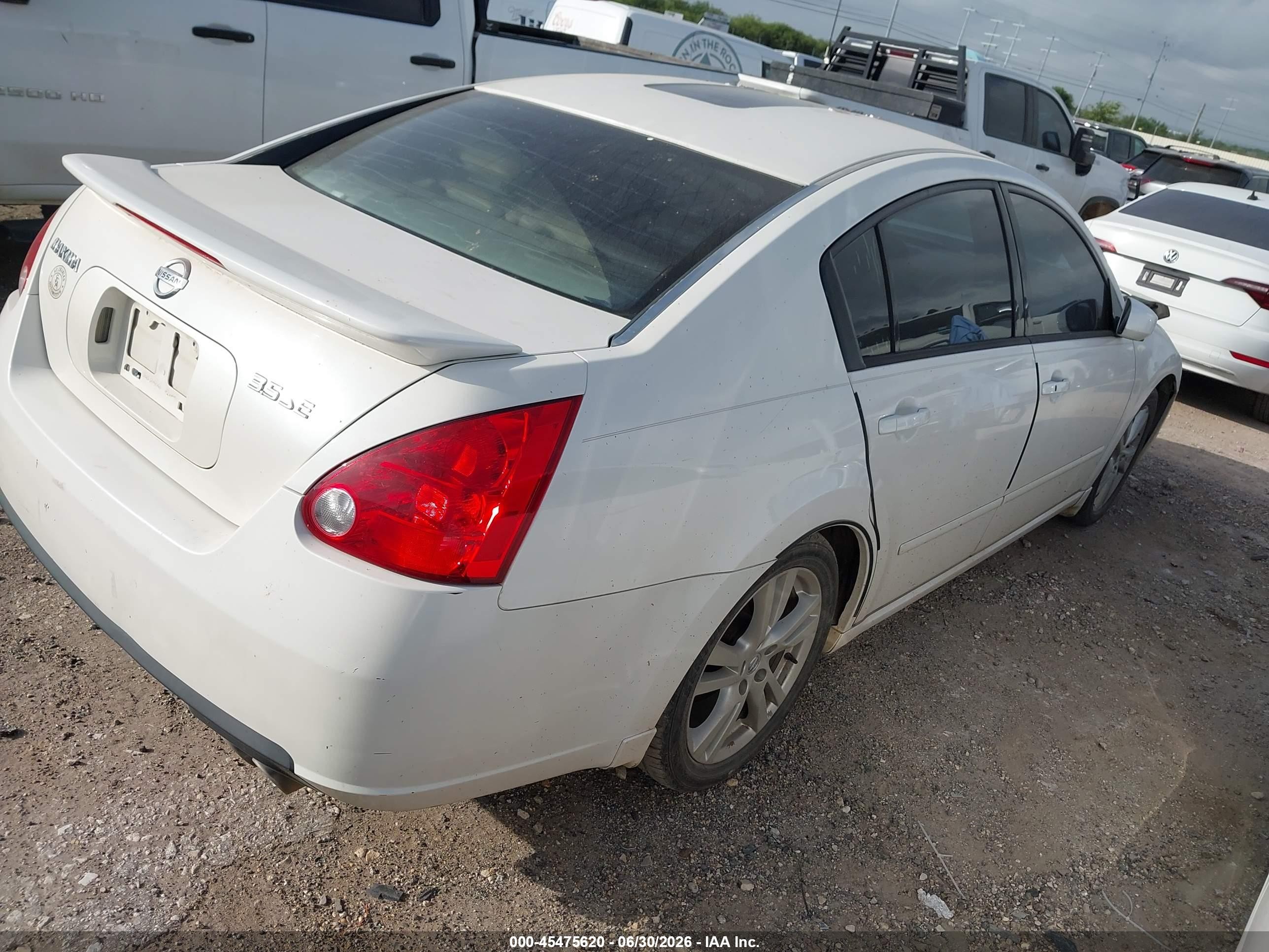 2008 Nissan Maxima 3.5 Se White vin: 1N4BA41E88C821788