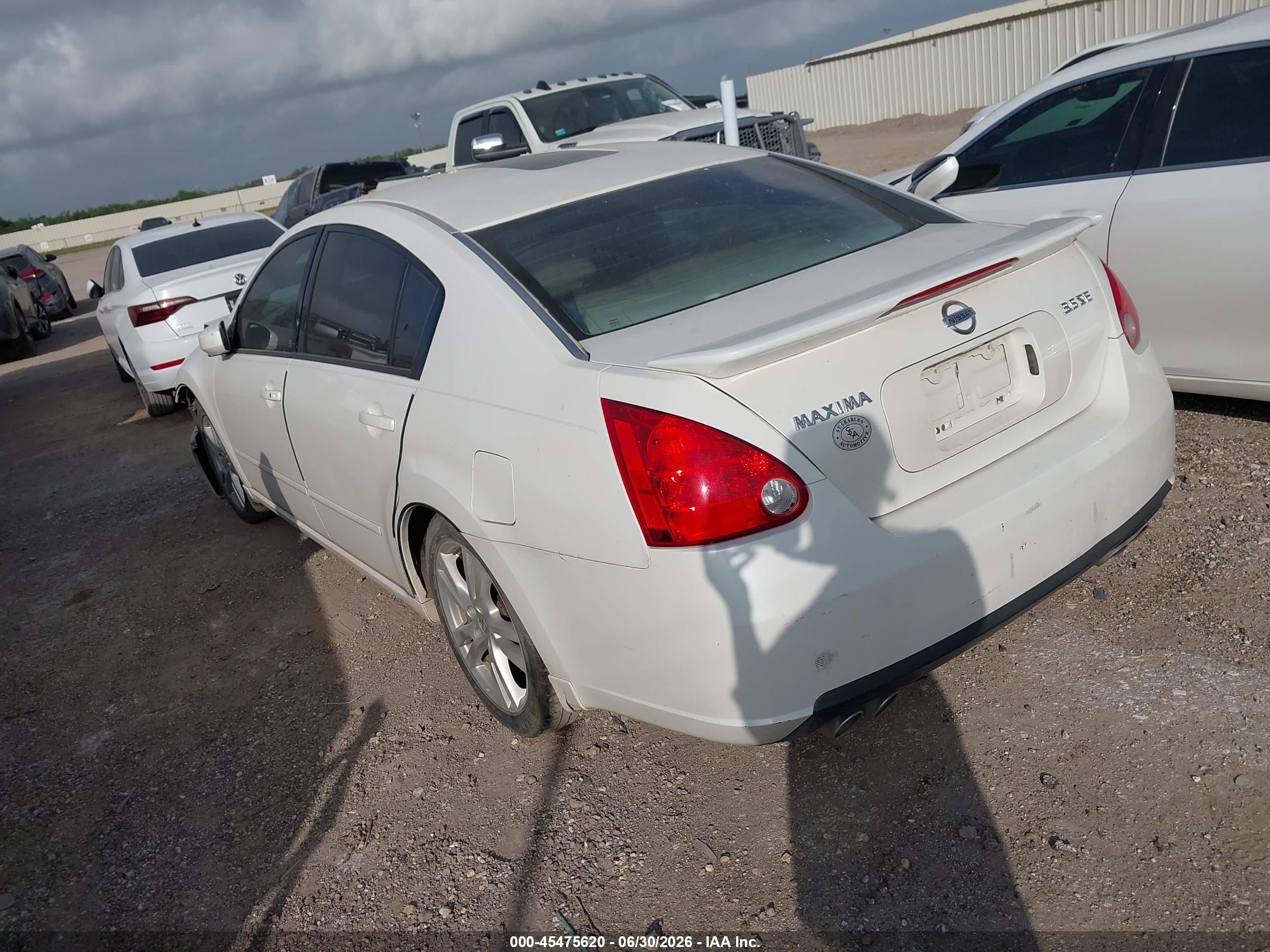 2008 Nissan Maxima 3.5 Se White vin: 1N4BA41E88C821788