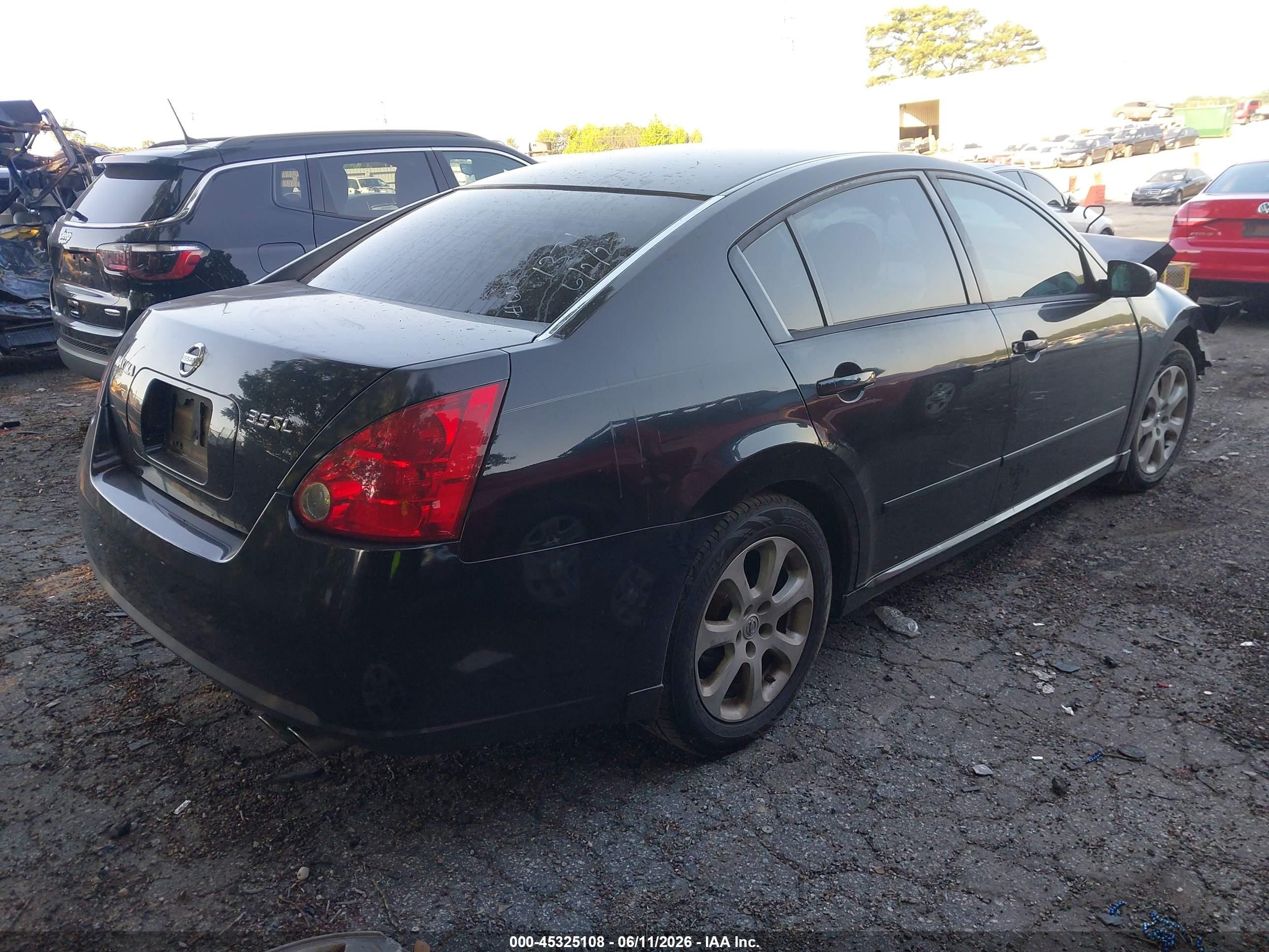 2007 Nissan Maxima 3.5 Sl Black vin: 1N4BA41E97C801371