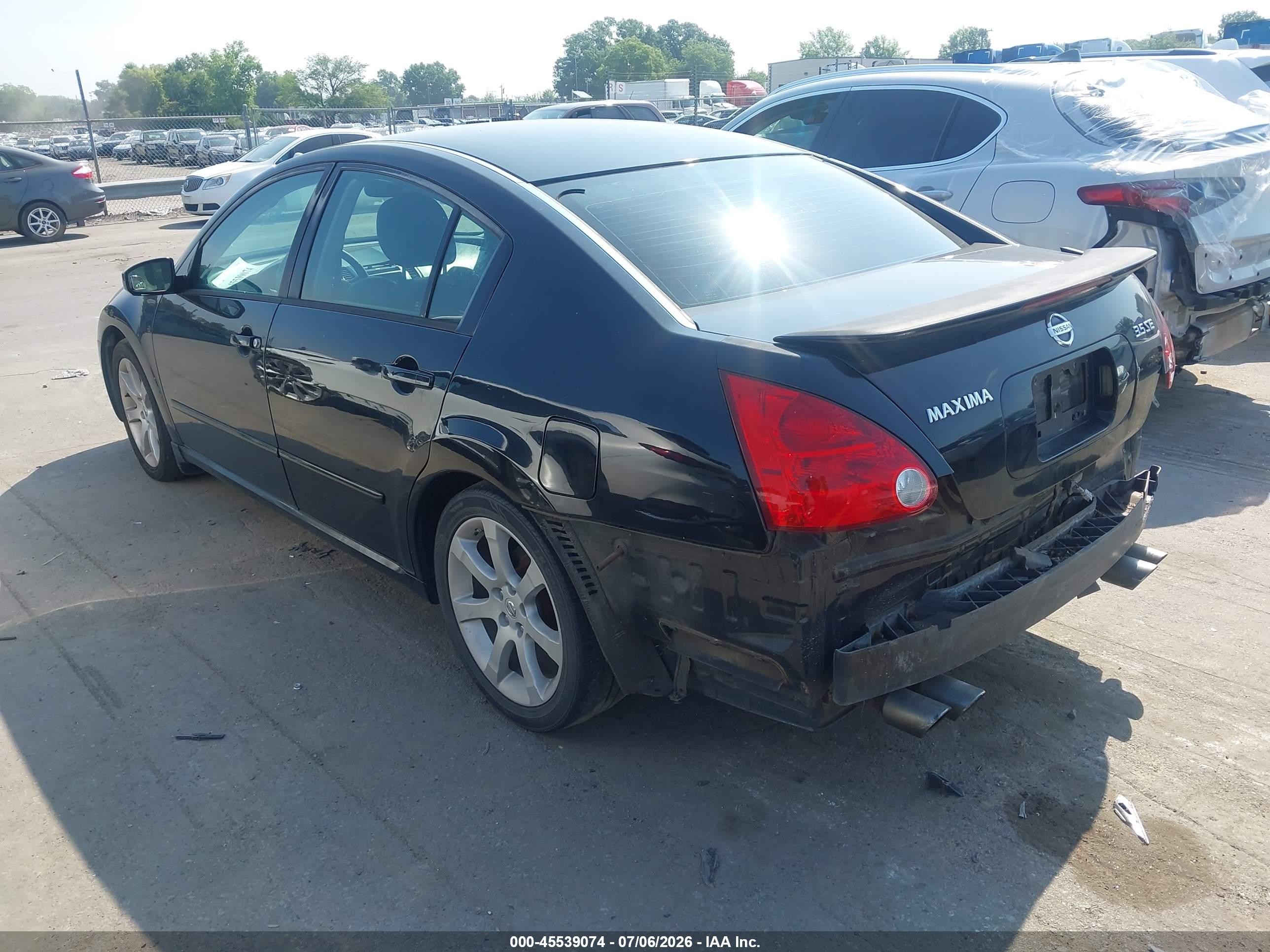 2007 Nissan Maxima 3.5 Se Черный vin: 1N4BA41E97C802438