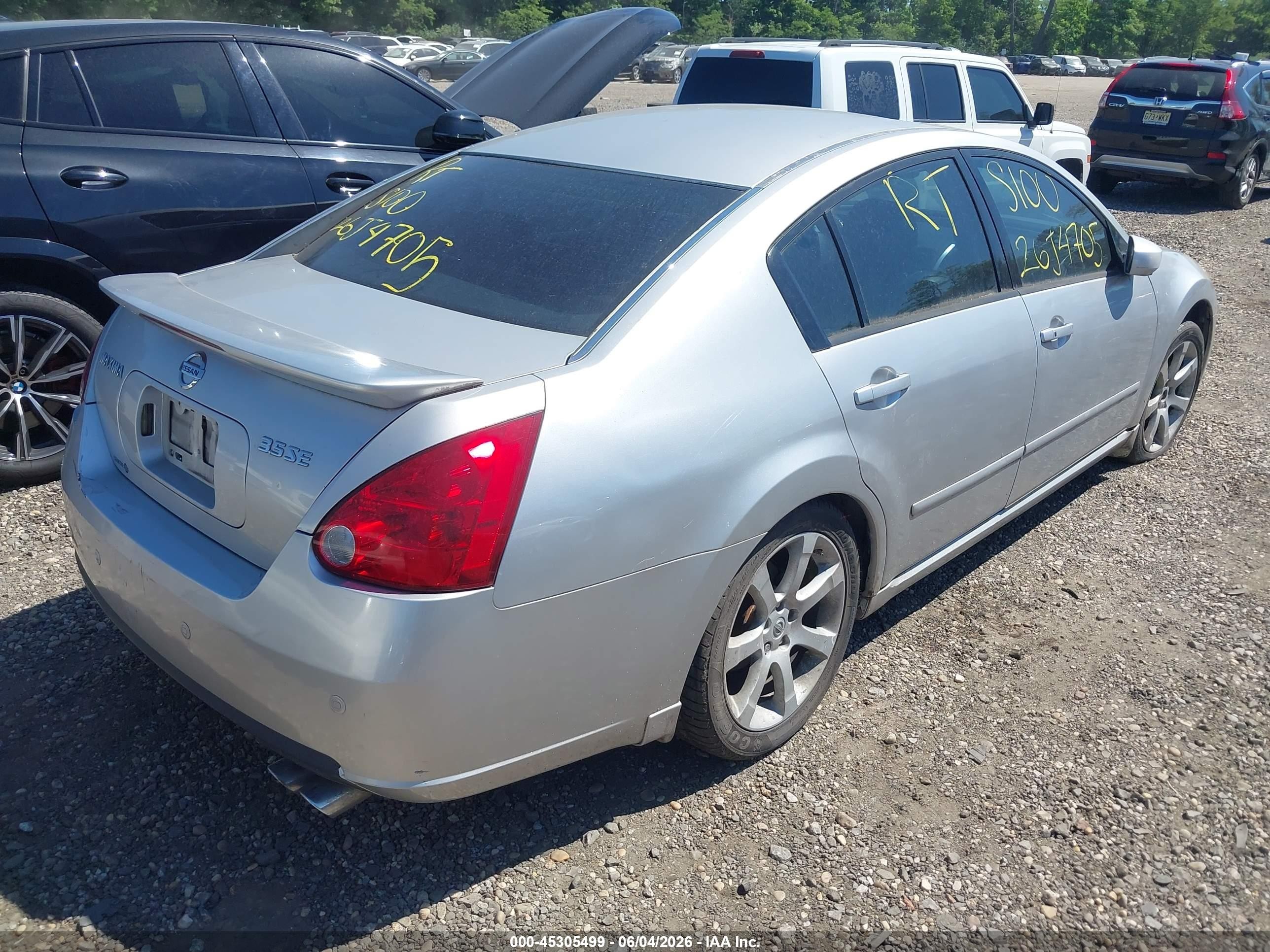 2007 Nissan Maxima 3.5 Se Silver vin: 1N4BA41E97C840638