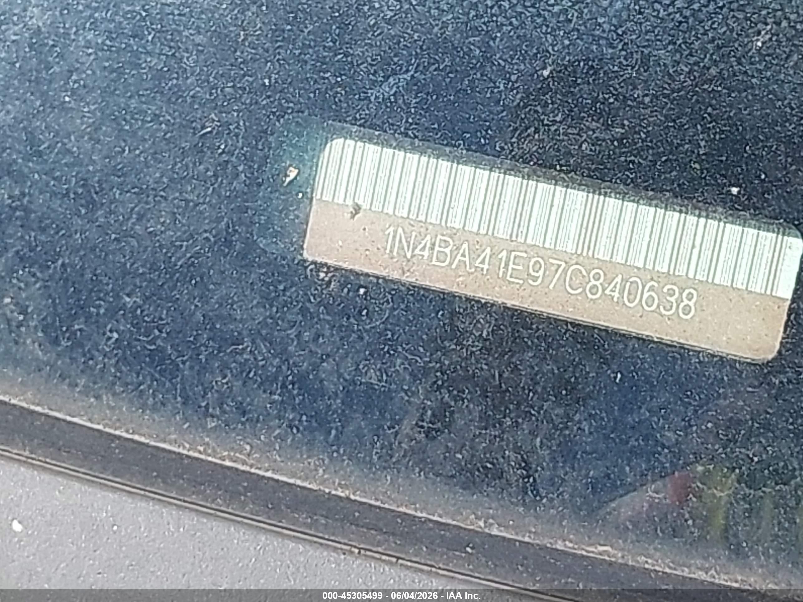 2007 Nissan Maxima 3.5 Se Silver vin: 1N4BA41E97C840638