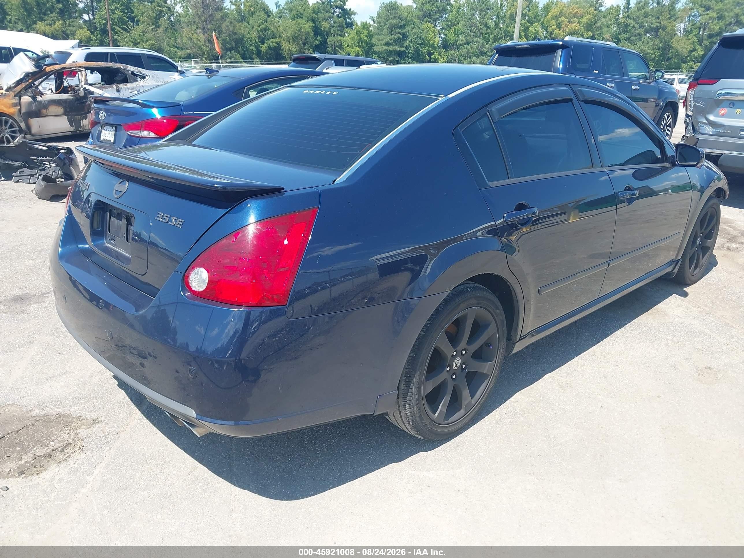 2007 Nissan Maxima 3.5 Se Blue vin: 1N4BA41E97C842633