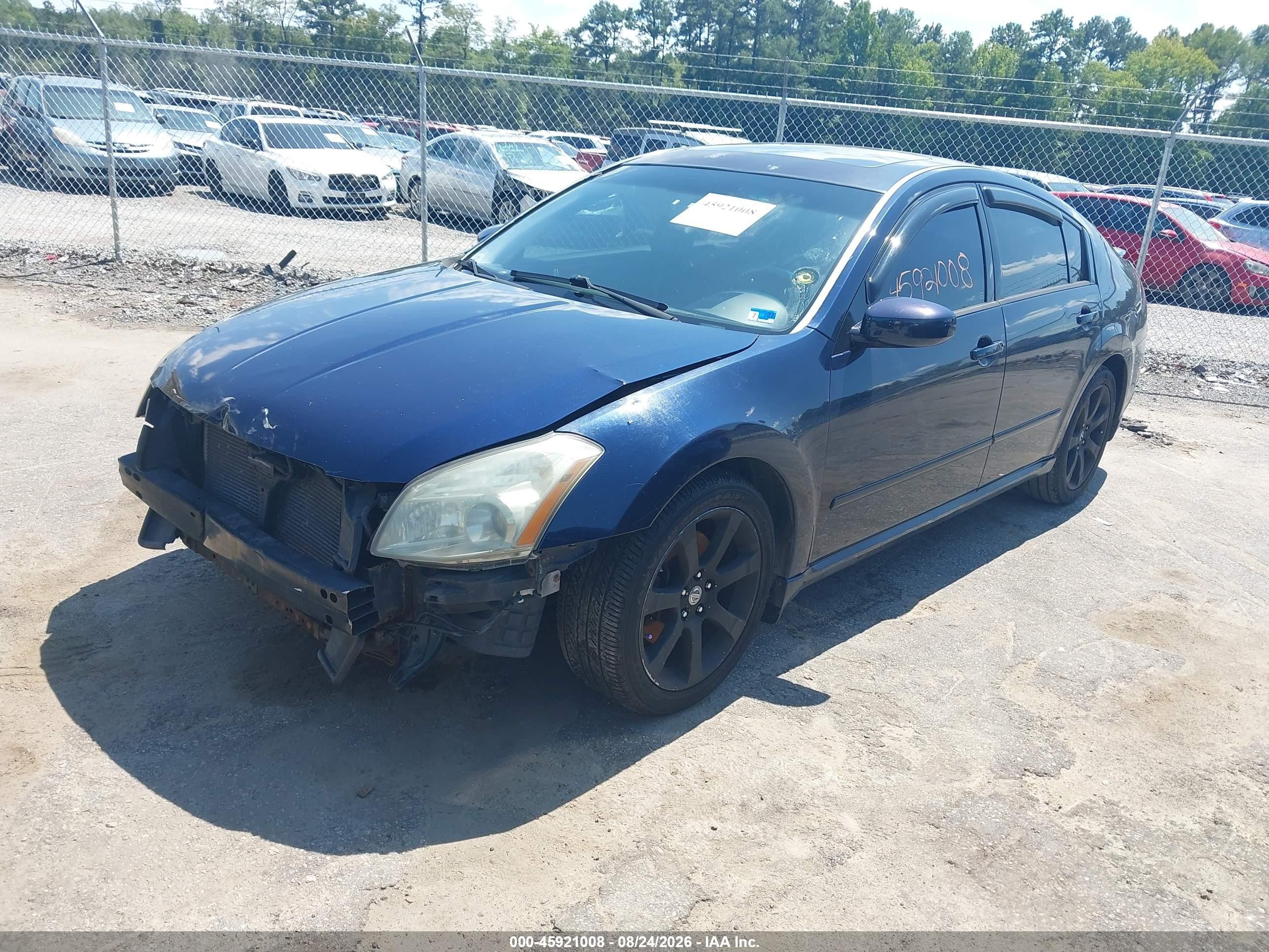 2007 Nissan Maxima 3.5 Se Blue vin: 1N4BA41E97C842633