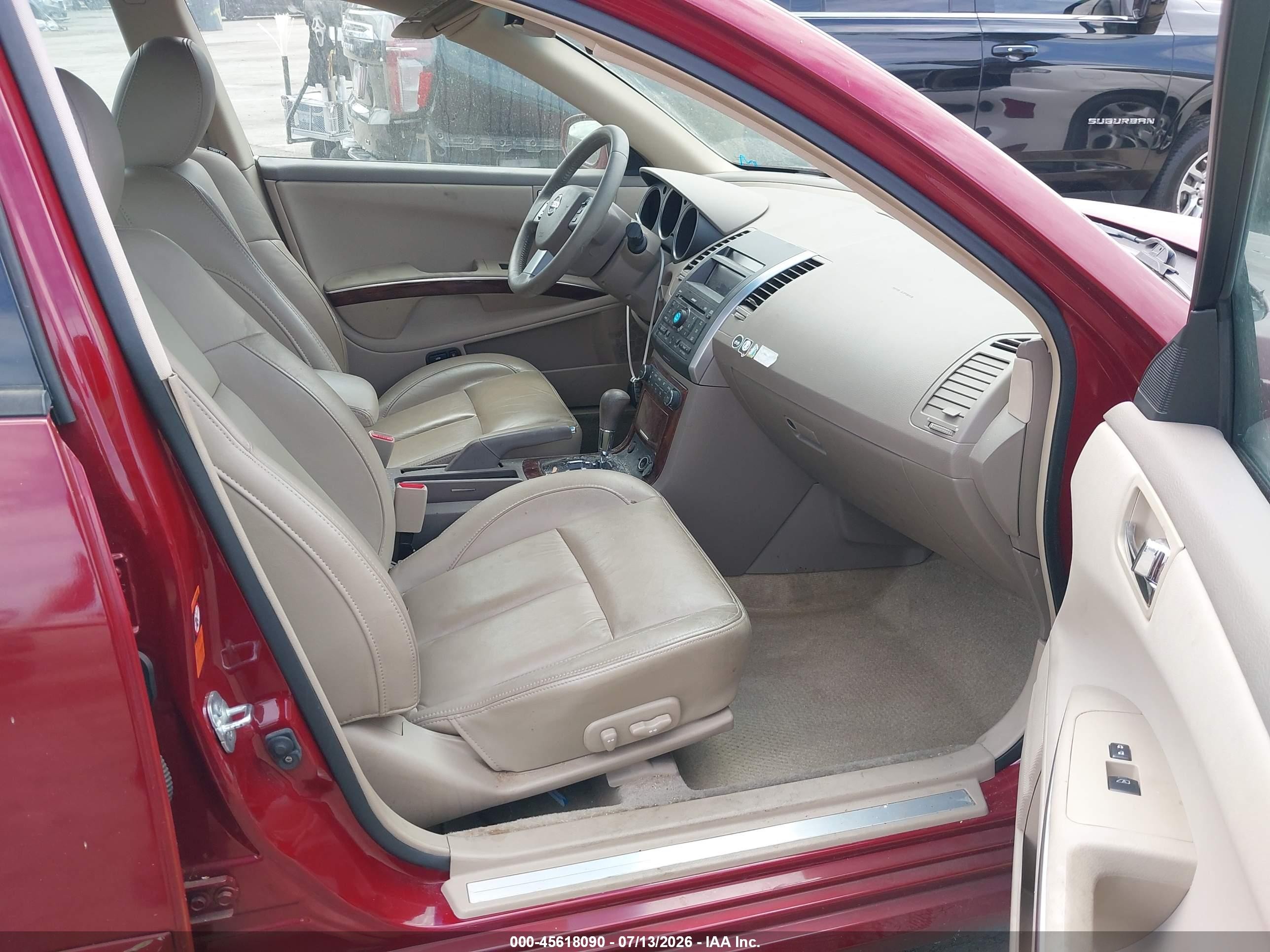 2007 Nissan Maxima 3.5 Sl Red vin: 1N4BA41E97C853499