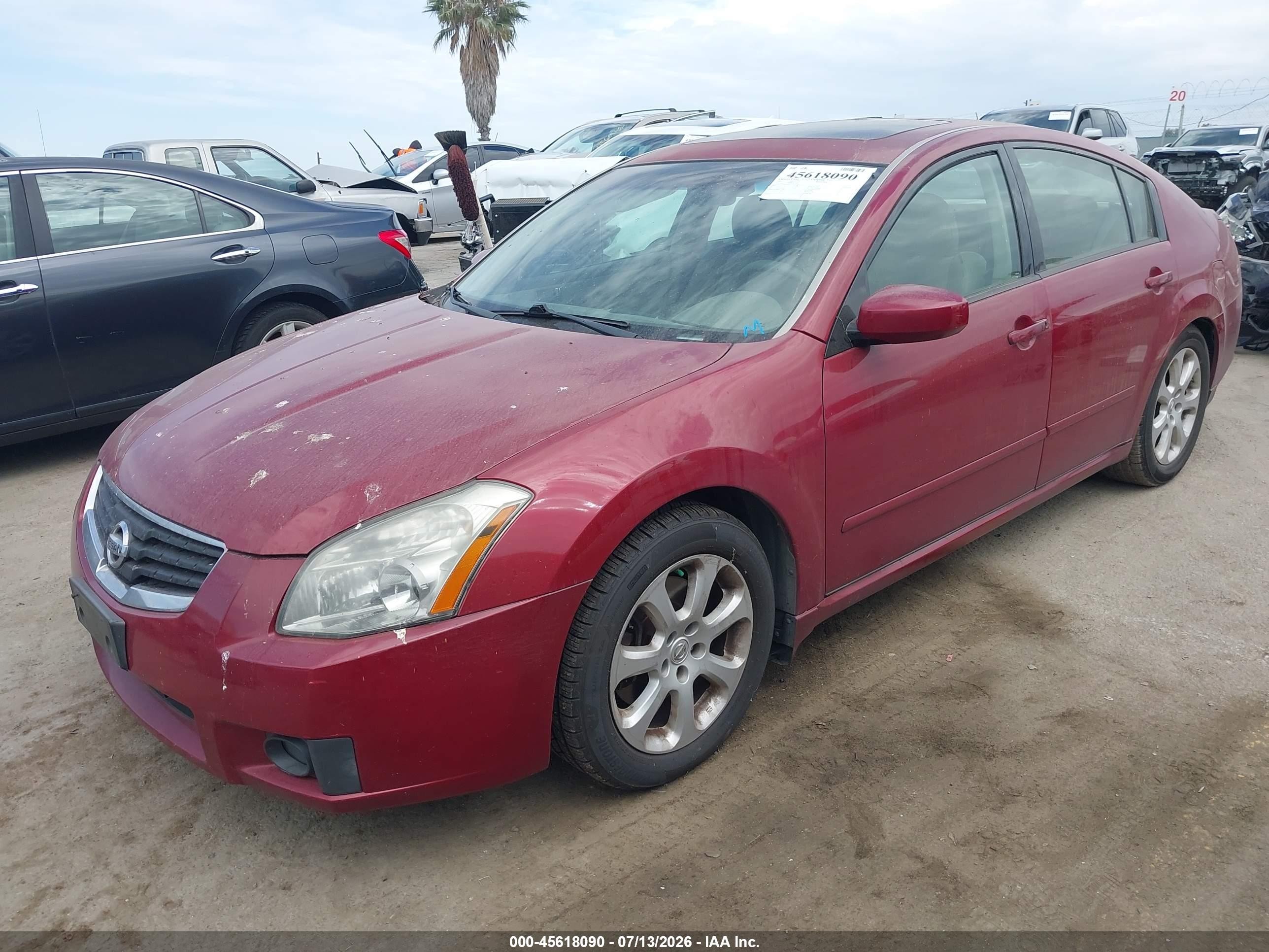 2007 Nissan Maxima 3.5 Sl Red vin: 1N4BA41E97C853499