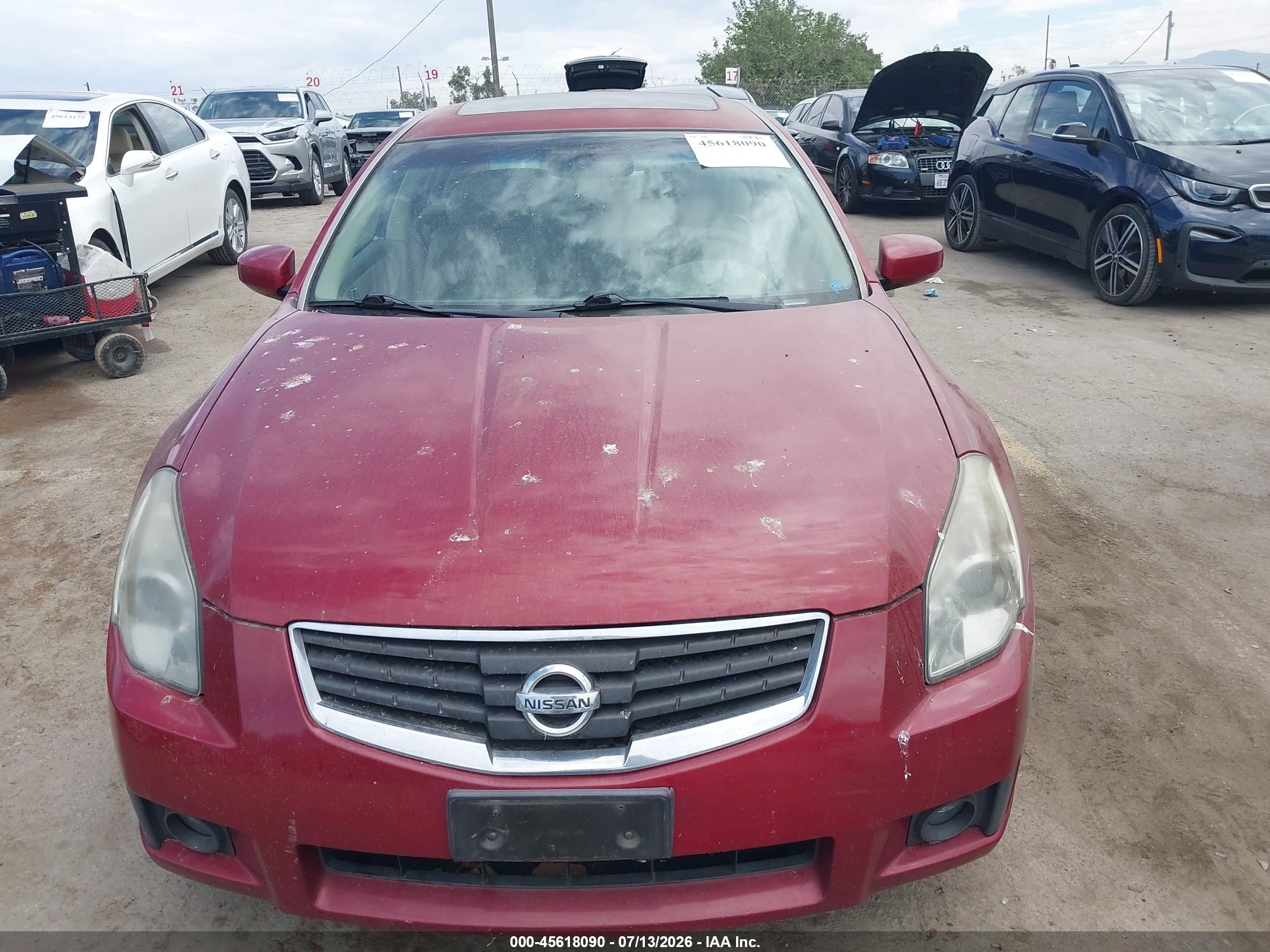 2007 Nissan Maxima 3.5 Sl Red vin: 1N4BA41E97C853499