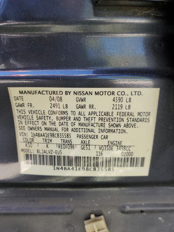 2008 Nissan Maxima Se Charcoal vin: 1N4BA41E98C835585