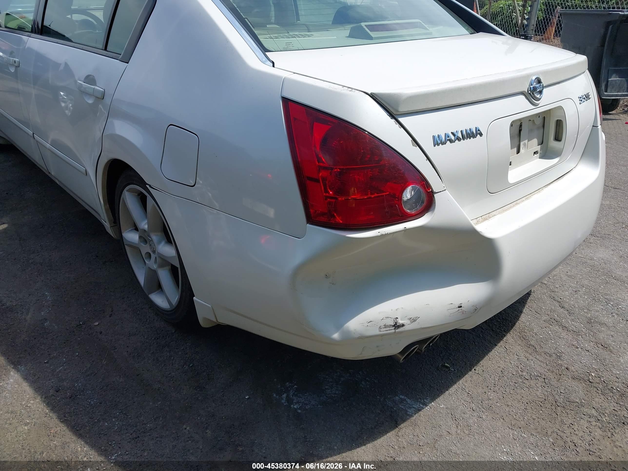 2004 Nissan Maxima 3.5 Se Белый vin: 1N4BA41EX4C866290