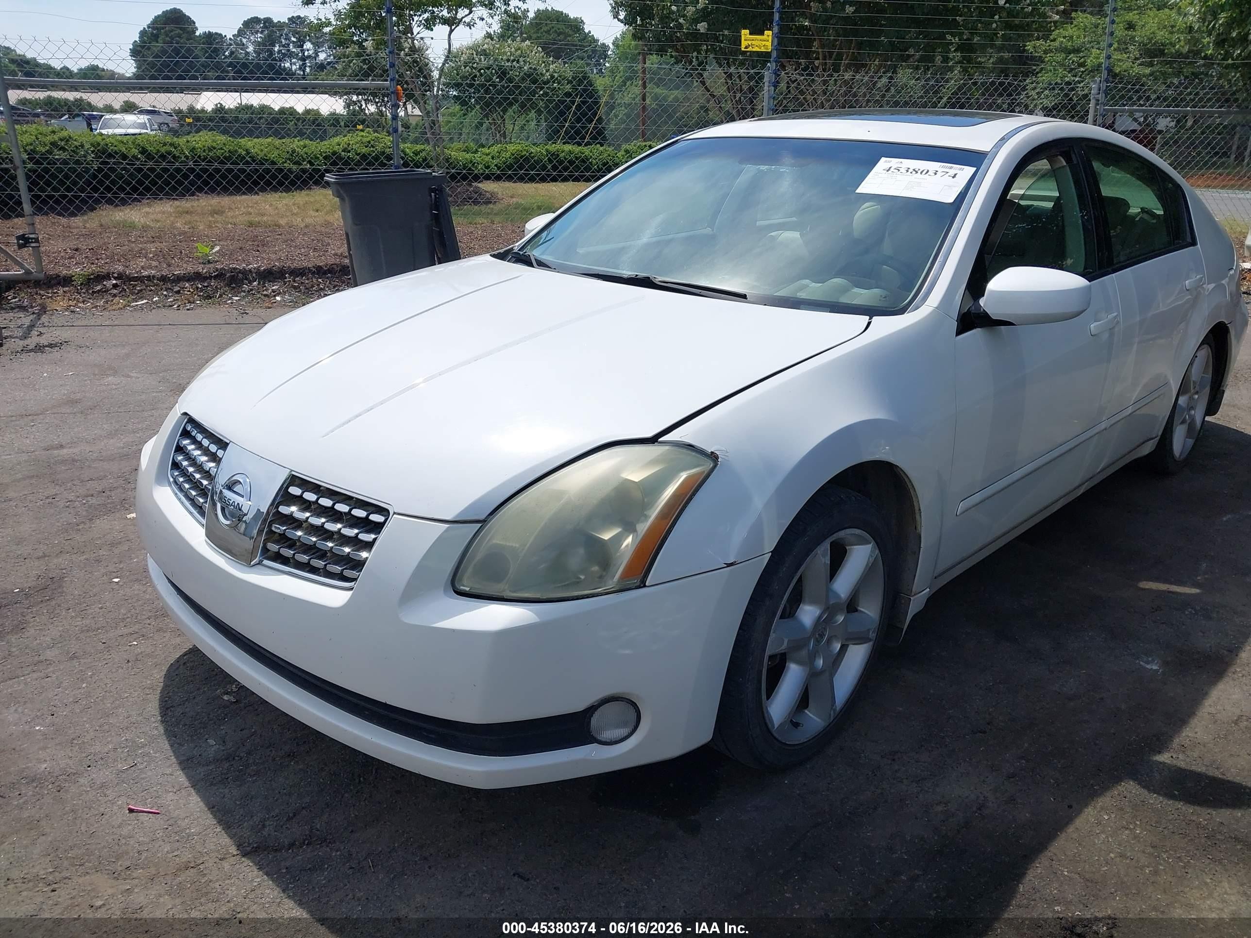 2004 Nissan Maxima 3.5 Se Белый vin: 1N4BA41EX4C866290