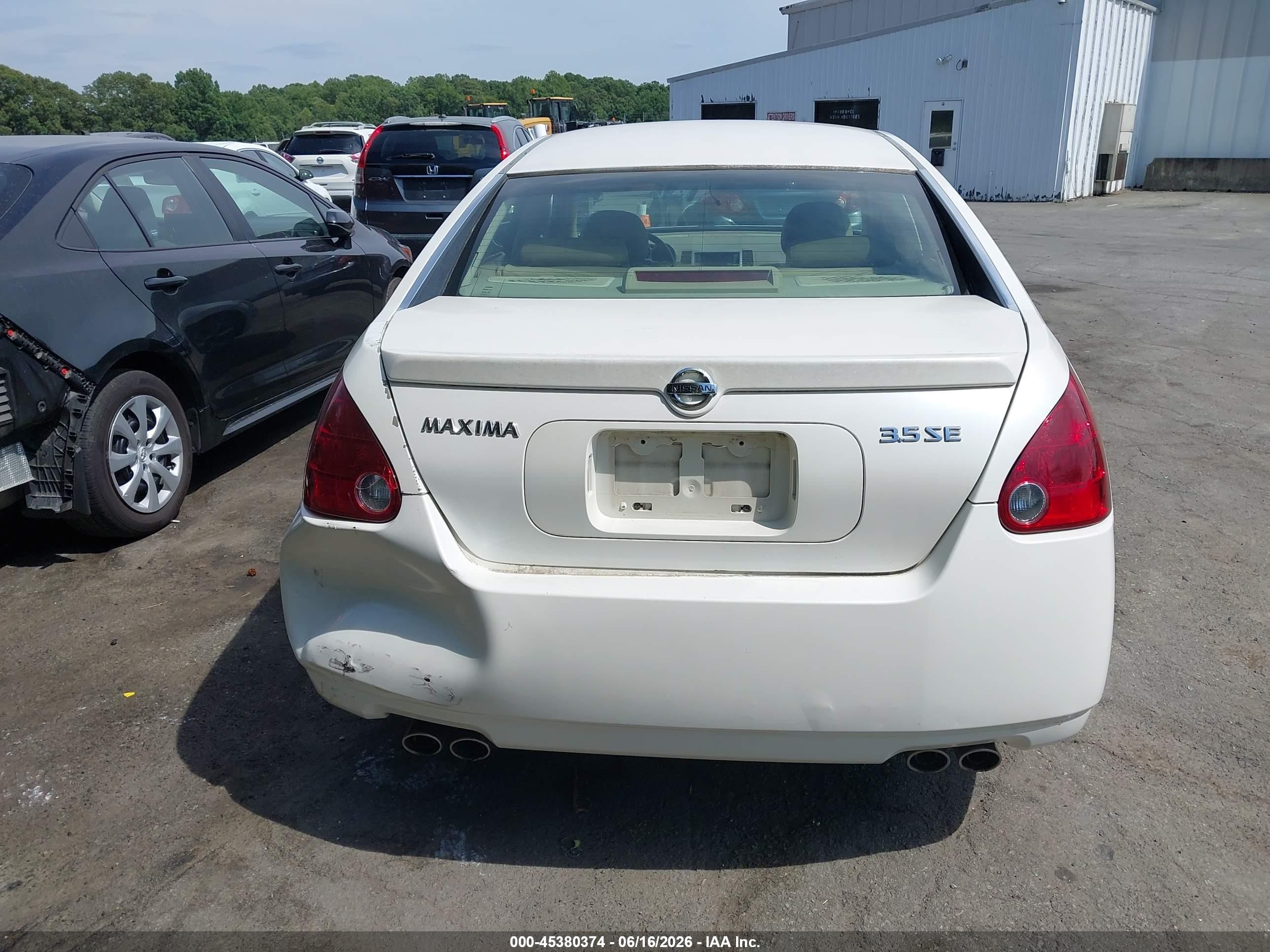 2004 Nissan Maxima 3.5 Se Белый vin: 1N4BA41EX4C866290