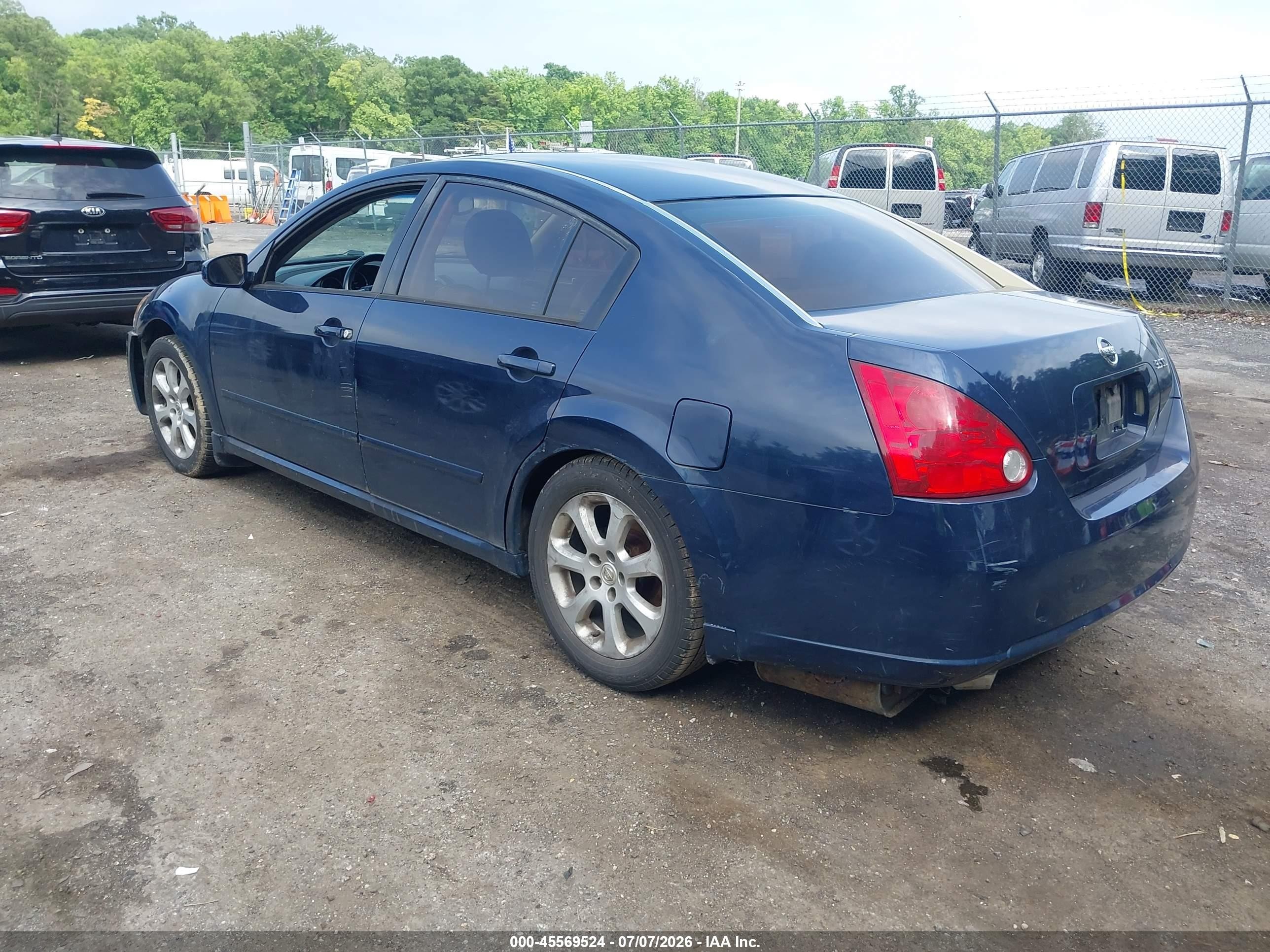 2007 Nissan Maxima 3.5 Sl Blue vin: 1N4BA41EX7C828126