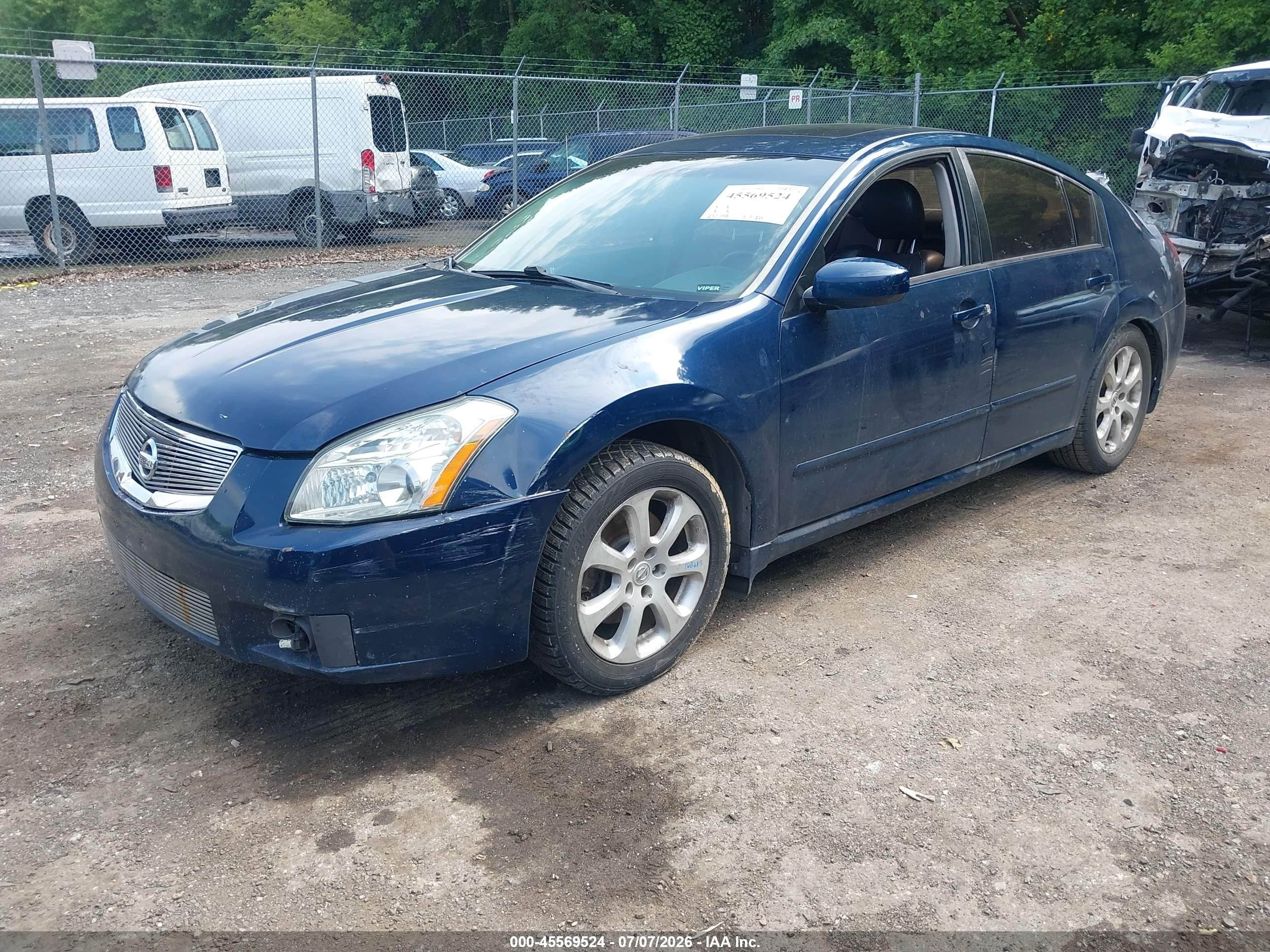 2007 Nissan Maxima 3.5 Sl Blue vin: 1N4BA41EX7C828126