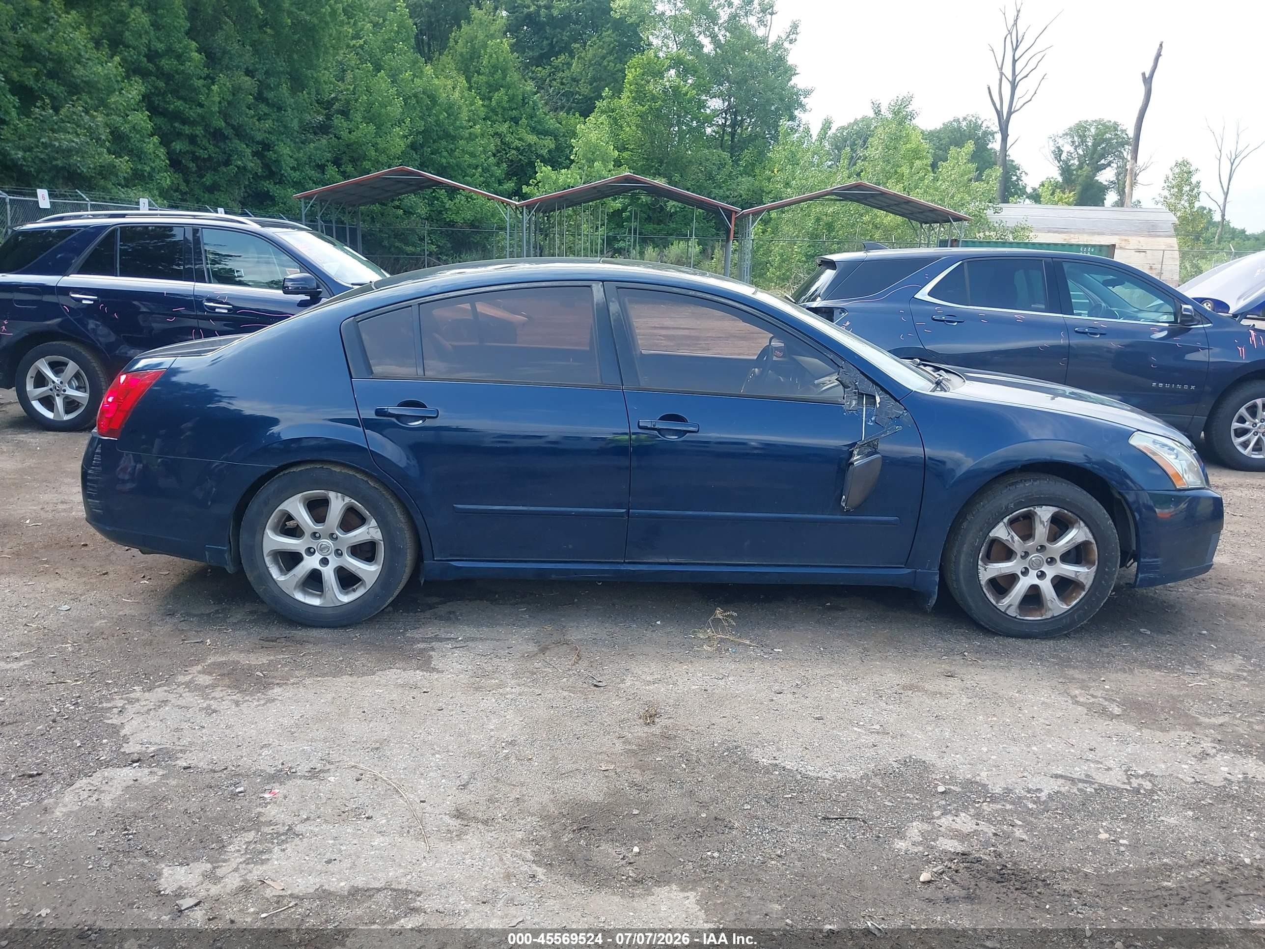 2007 Nissan Maxima 3.5 Sl Blue vin: 1N4BA41EX7C828126