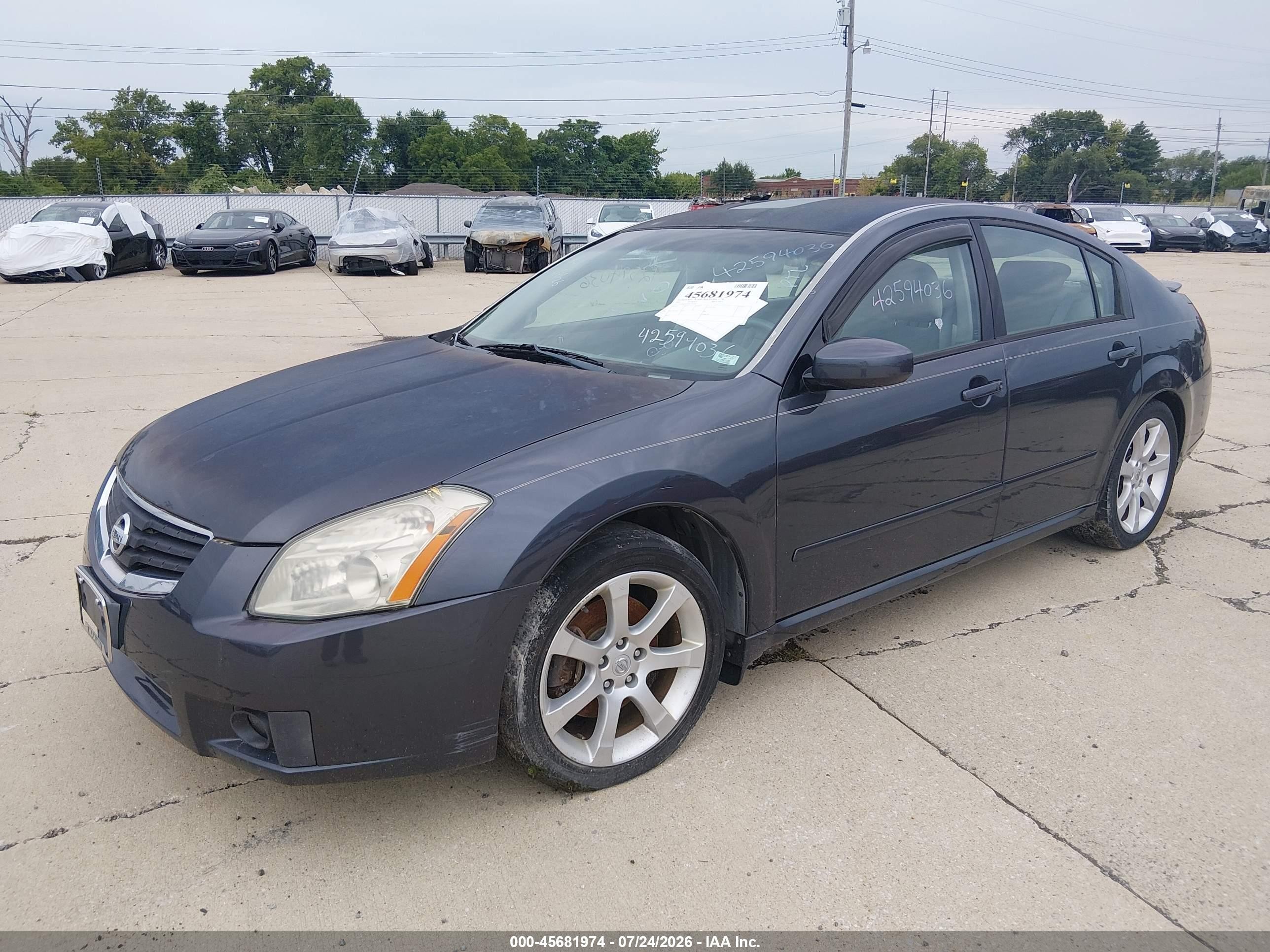 2007 Nissan Maxima 3.5 Se Синий vin: 1N4BA41EX7C851941