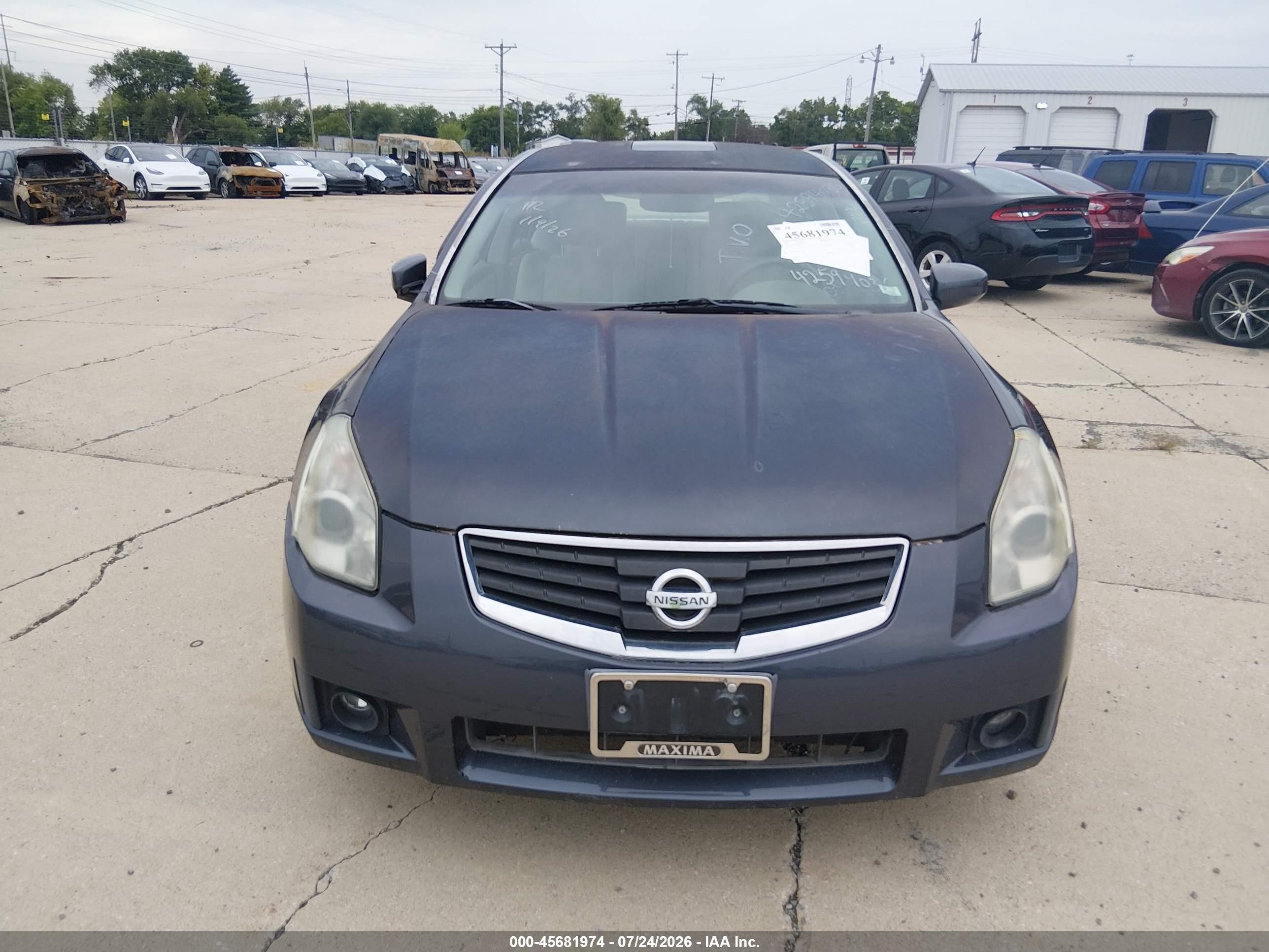 2007 Nissan Maxima 3.5 Se Синий vin: 1N4BA41EX7C851941