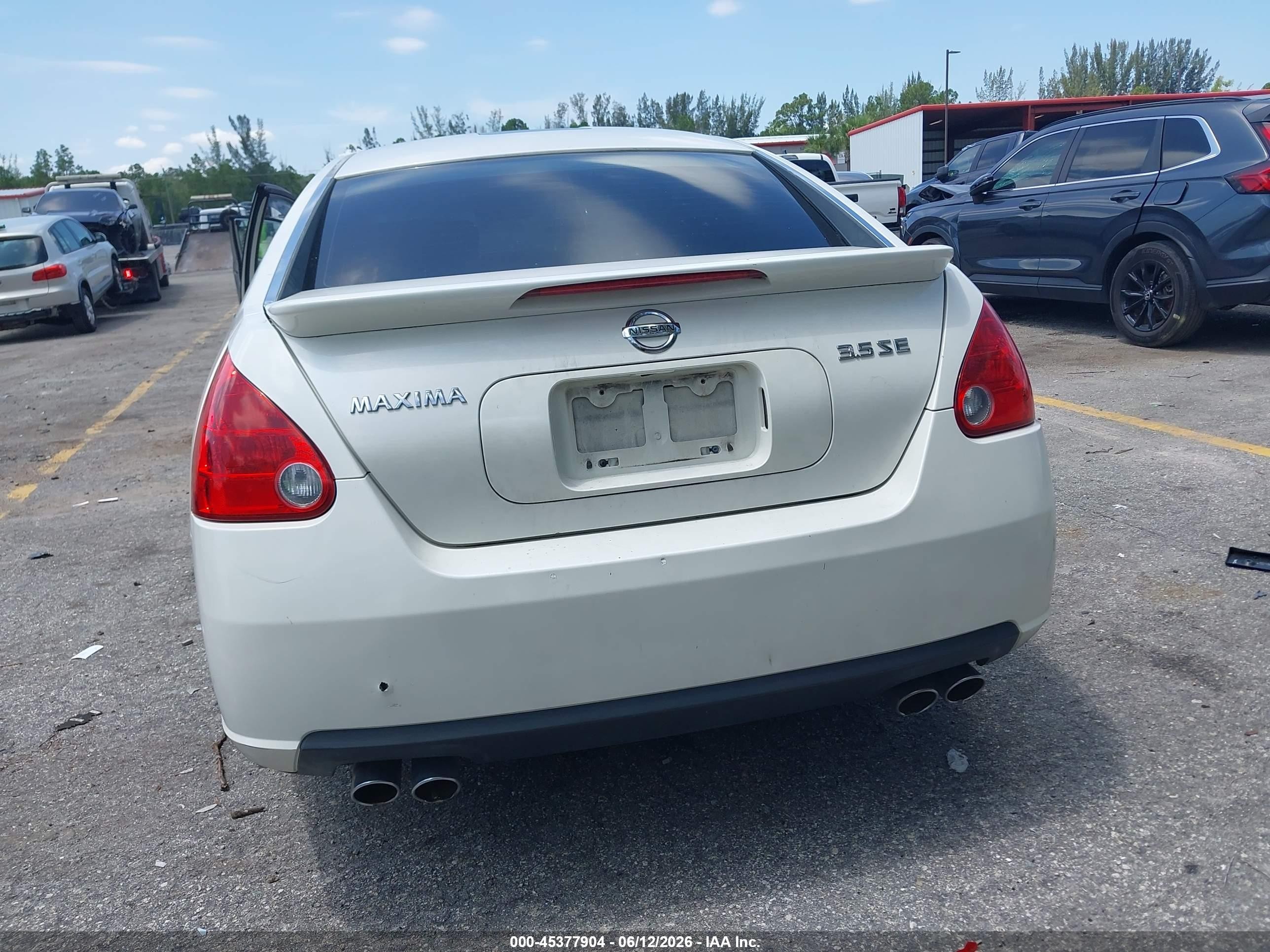 2008 Nissan Maxima 3.5 Se White vin: 1N4BA41EX8C803664