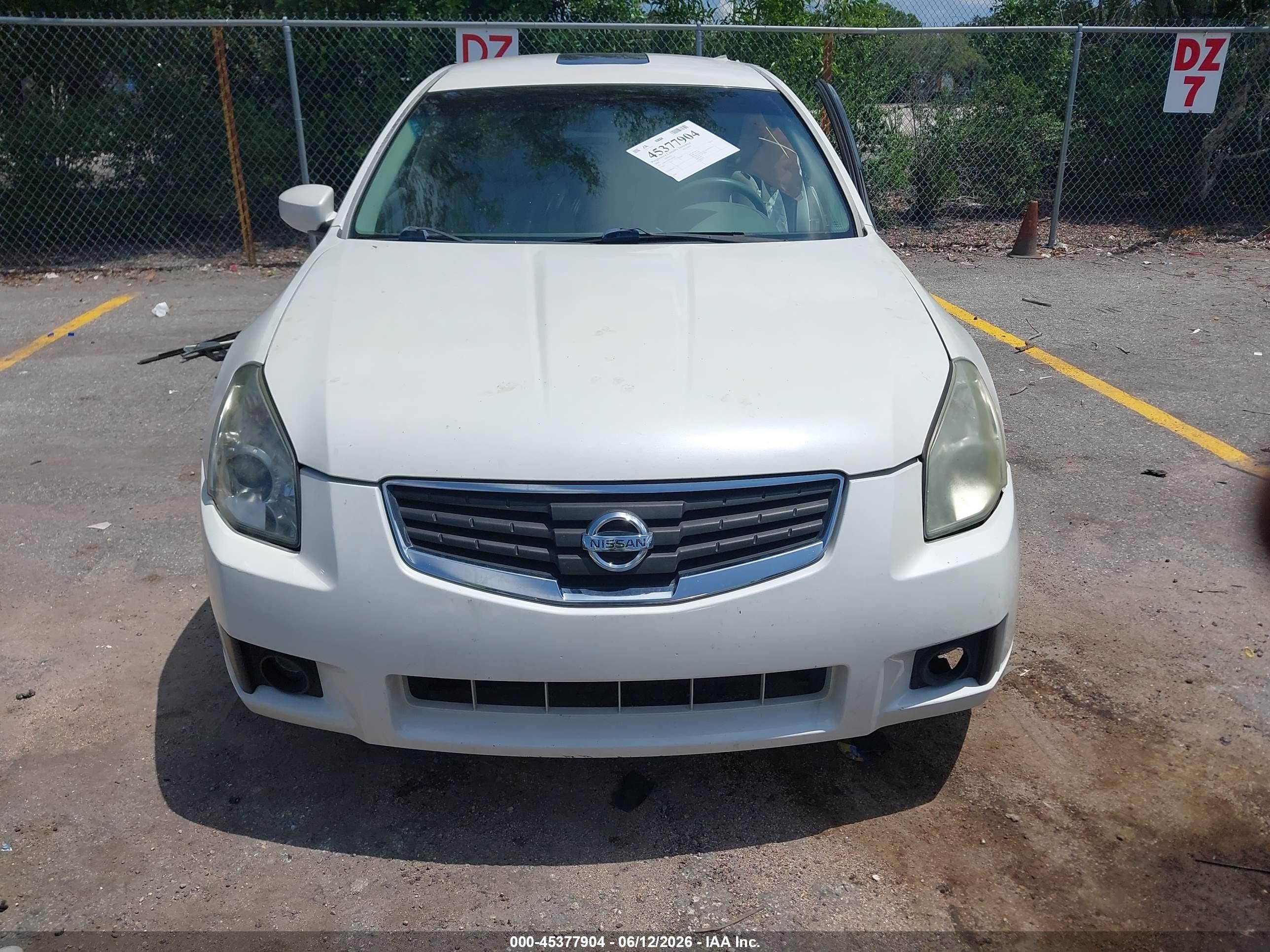 2008 Nissan Maxima 3.5 Se White vin: 1N4BA41EX8C803664