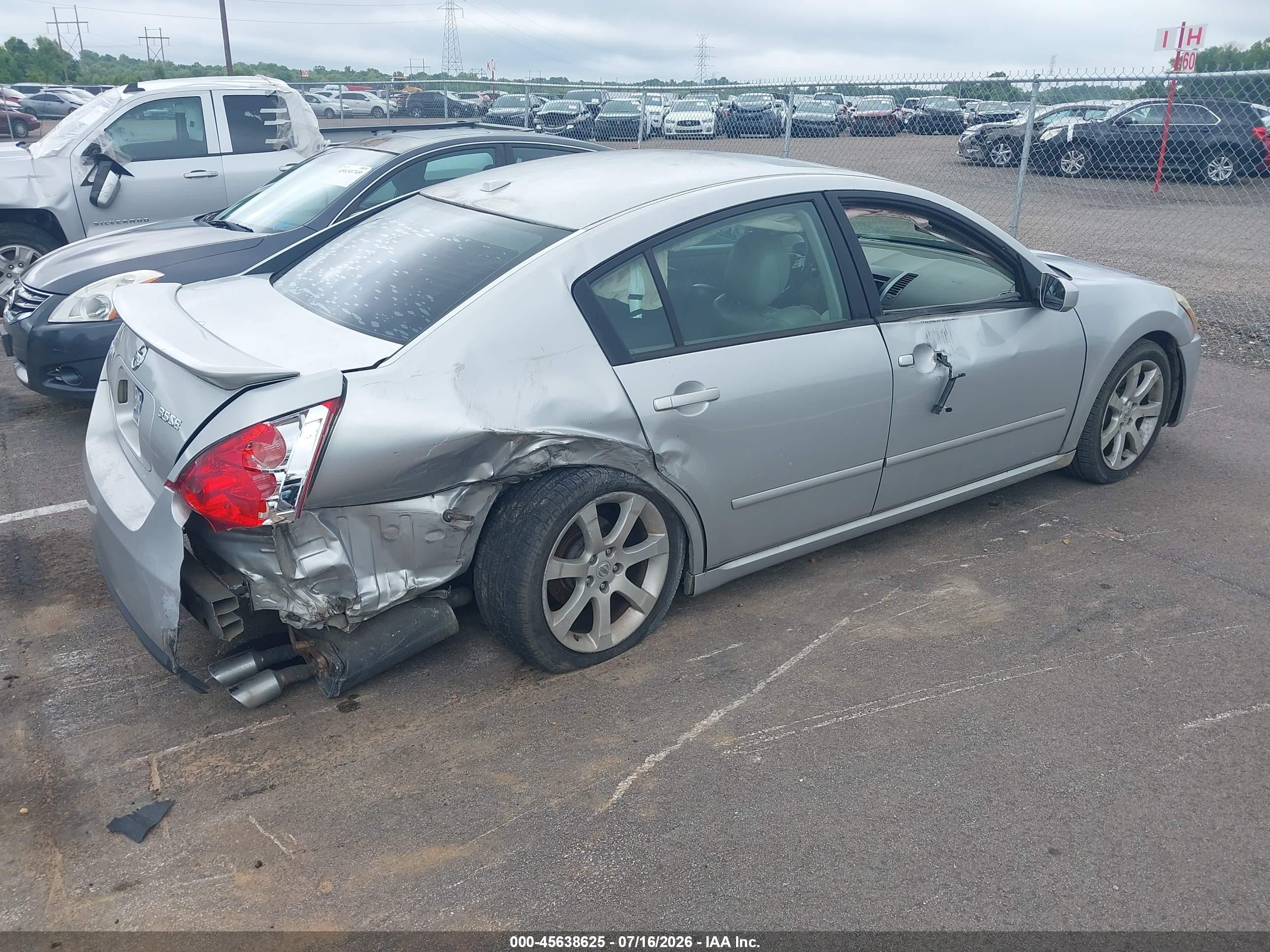 2008 Nissan Maxima 3.5 Se Gray vin: 1N4BA41EX8C839001