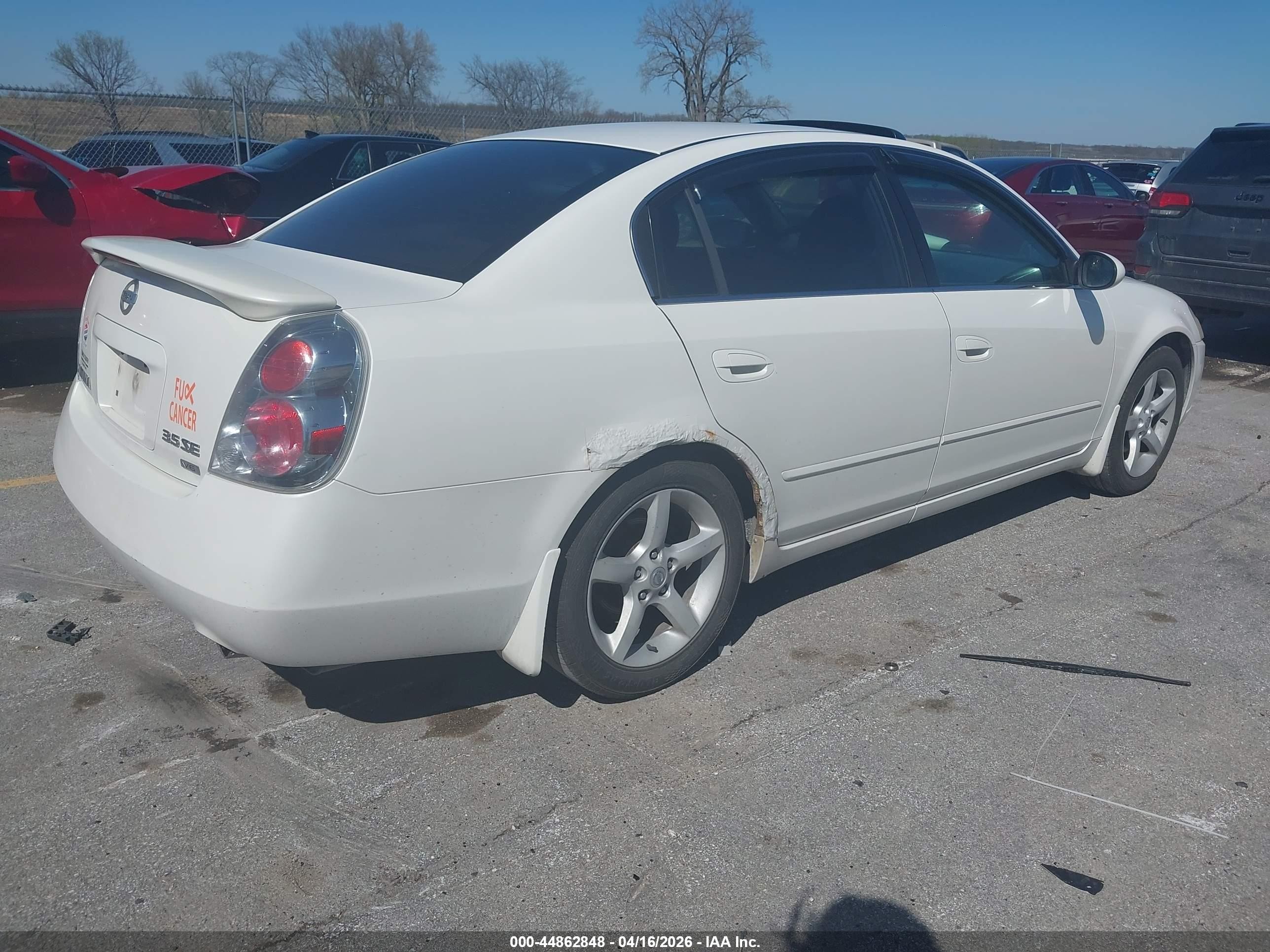 2006 Nissan Altima 3.5 Se White vin: 1N4BL11D36C157252