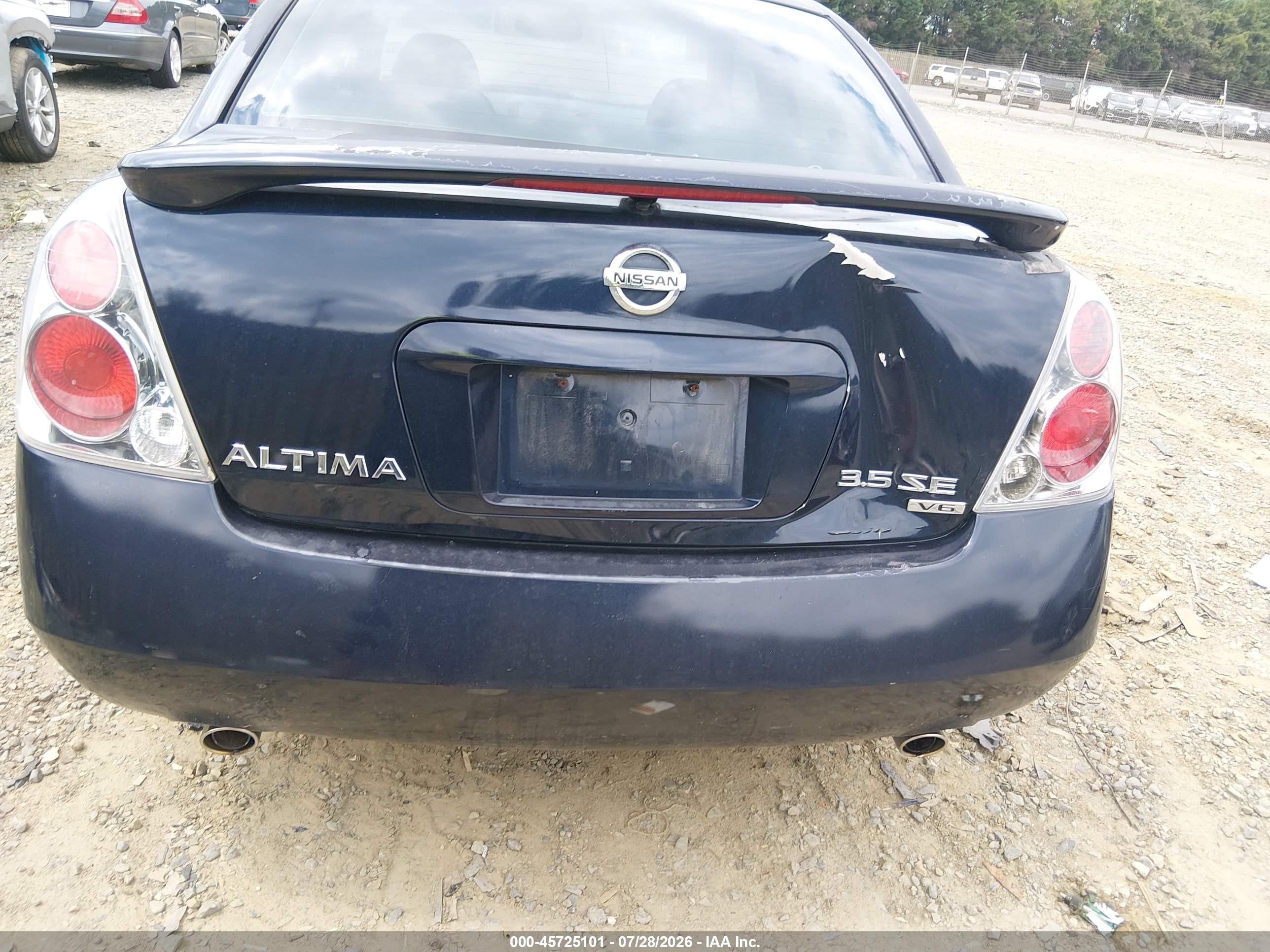 2006 Nissan Altima 3.5 Se Blue vin: 1N4BL11D56C190947