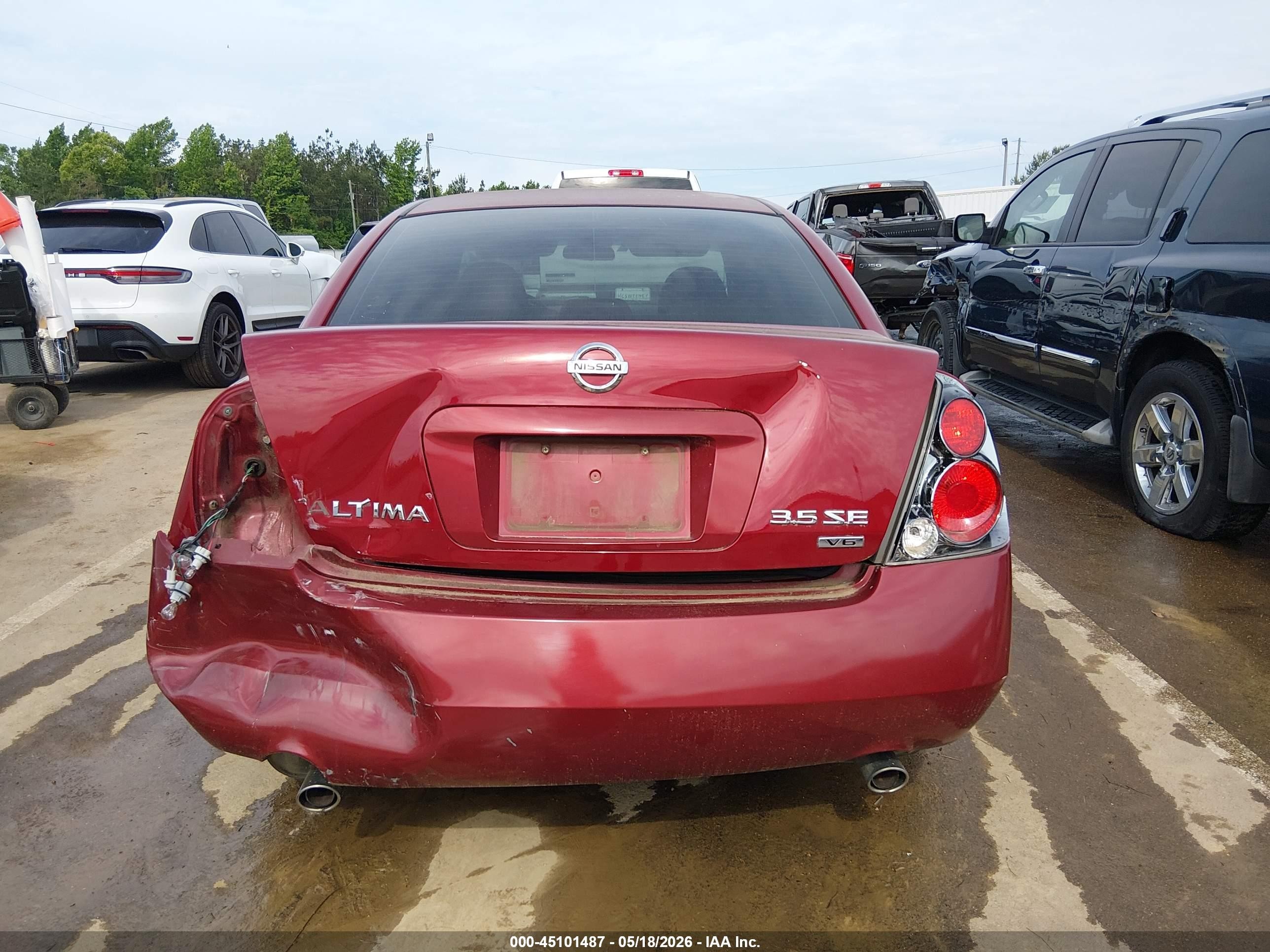 2006 Nissan Altima 3.5 Se Maroon vin: 1N4BL11D66C265347