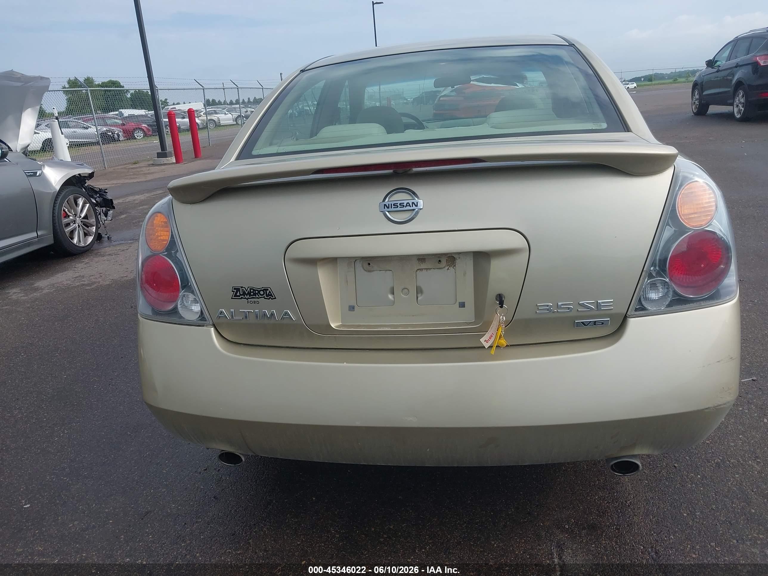 2002 Nissan Altima 3.5 Se Tan vin: 1N4BL11D72C110512