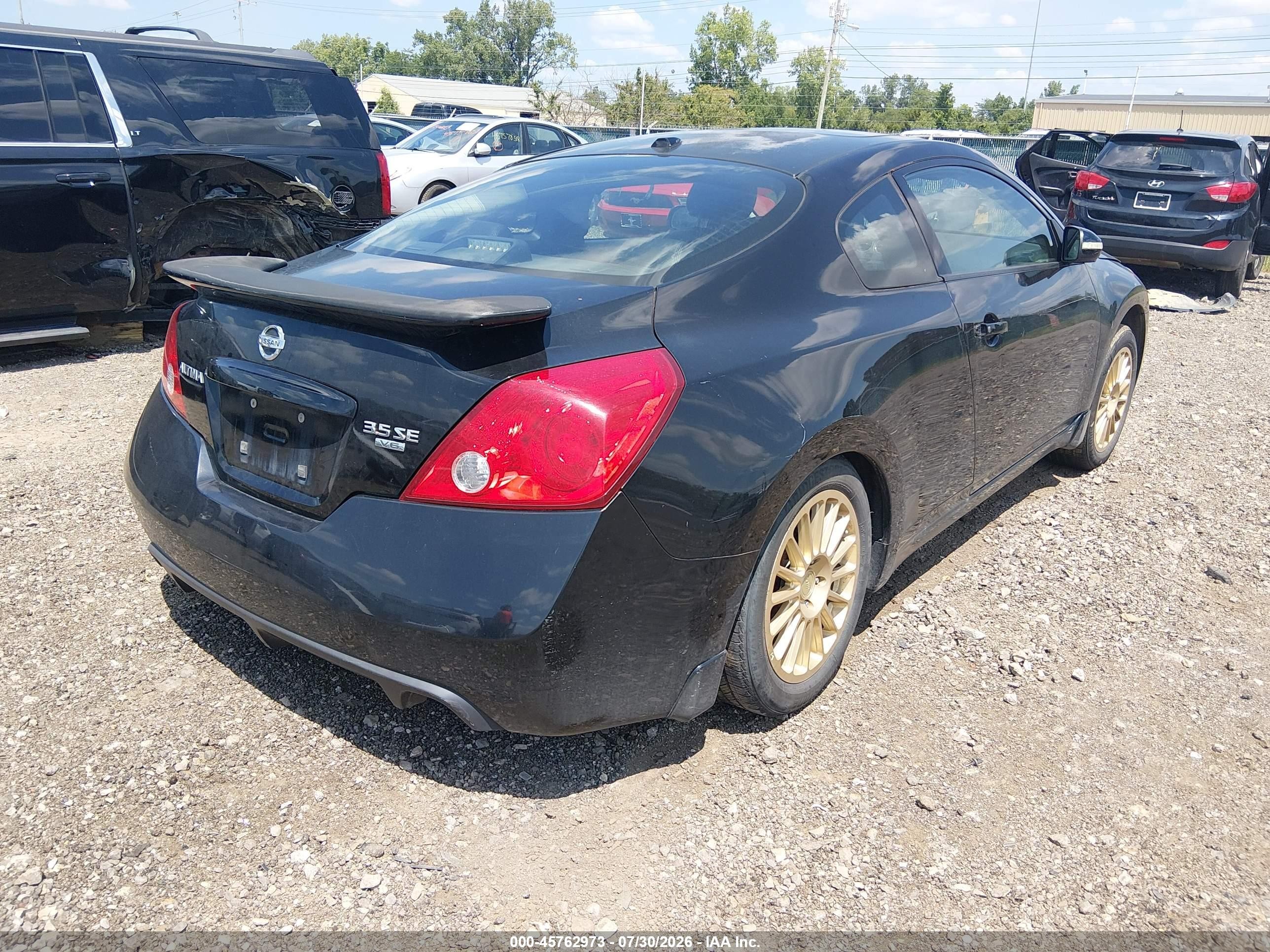 2008 Nissan Altima 3.5 Se Black vin: 1N4BL24EX8C108790