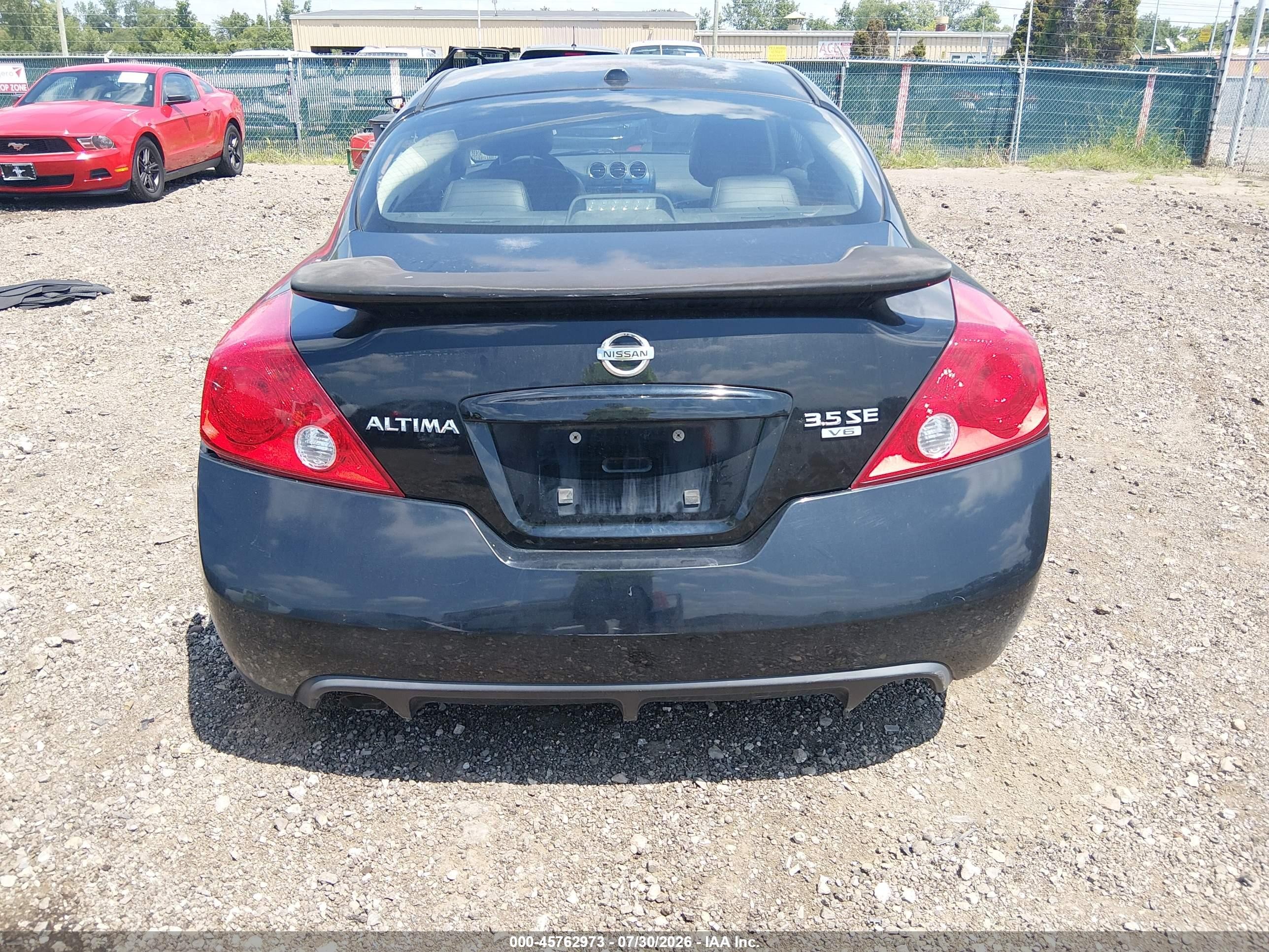 2008 Nissan Altima 3.5 Se Black vin: 1N4BL24EX8C108790