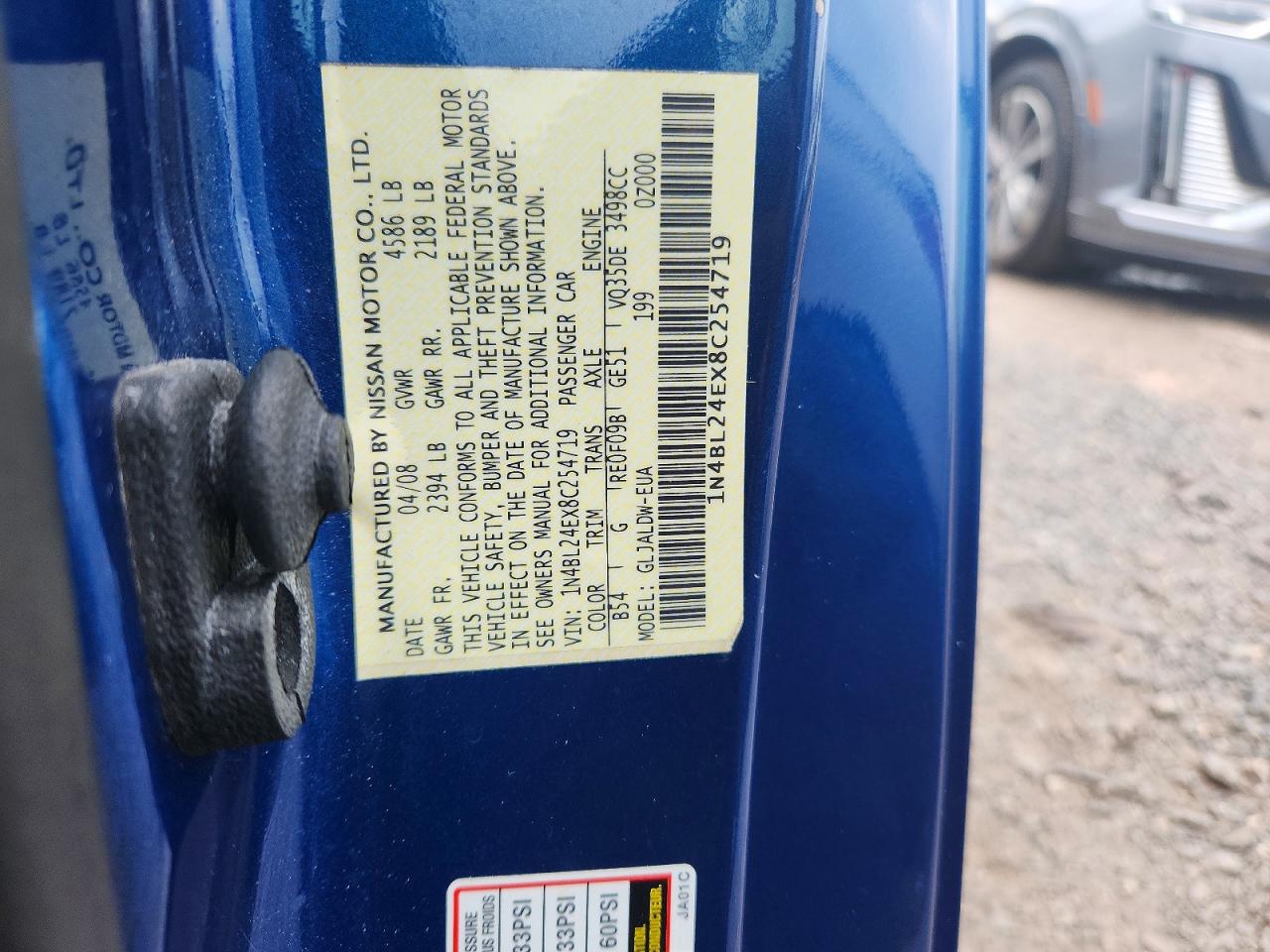 2008 Nissan Altima 3.5se Blue vin: 1N4BL24EX8C254719