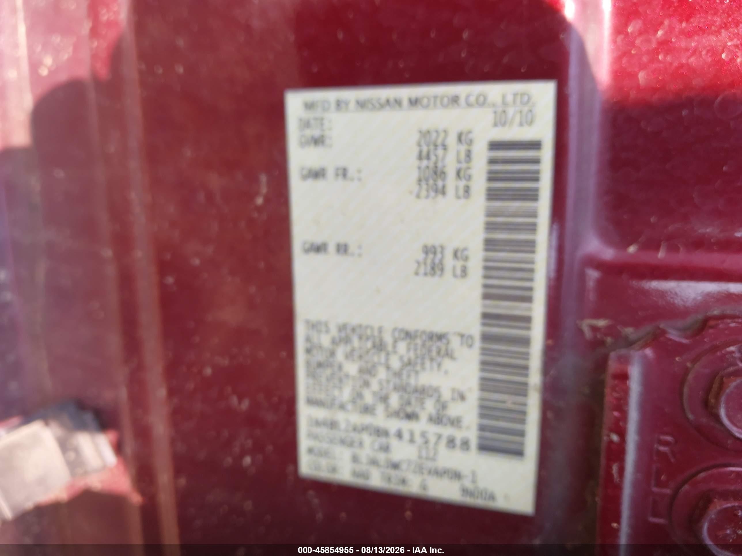 2011 Nissan Altima 3.5 Sr Maroon vin: 1N4BL2AP0BN415788