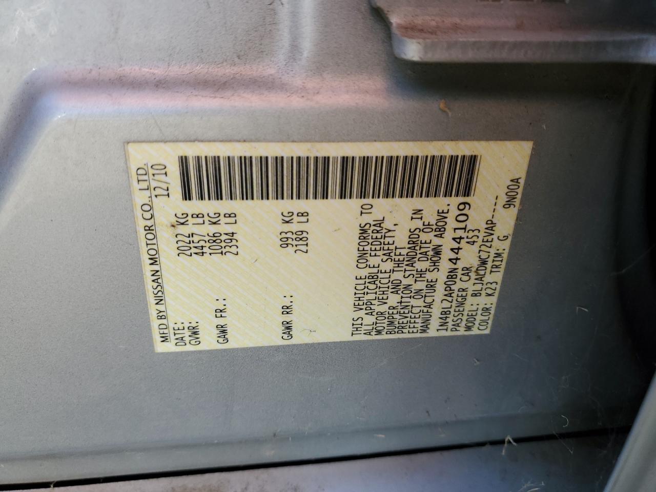 2011 Nissan Altima Sr Silver vin: 1N4BL2AP0BN444109