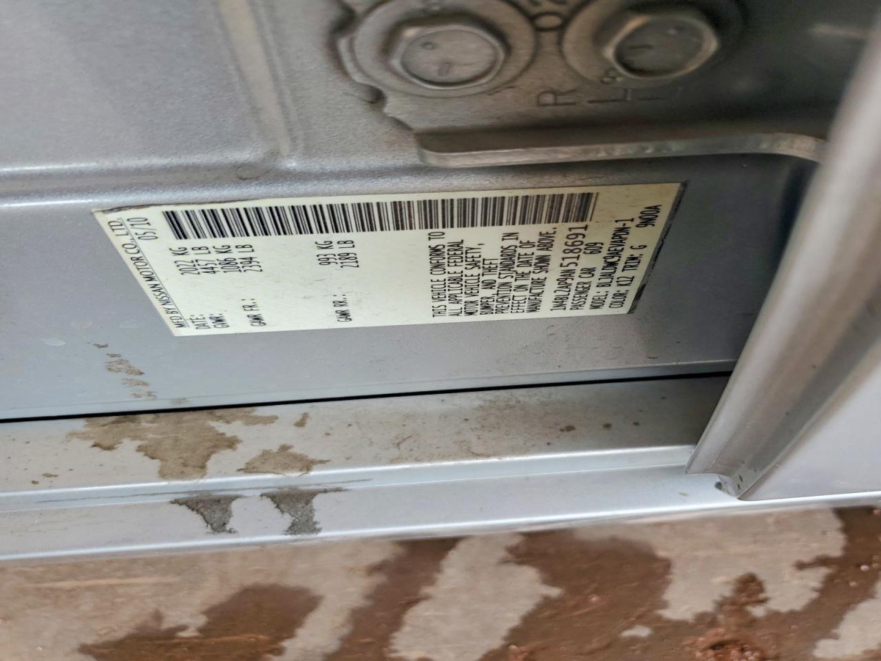 2010 Nissan Altima Sr Silver vin: 1N4BL2AP9AN518691