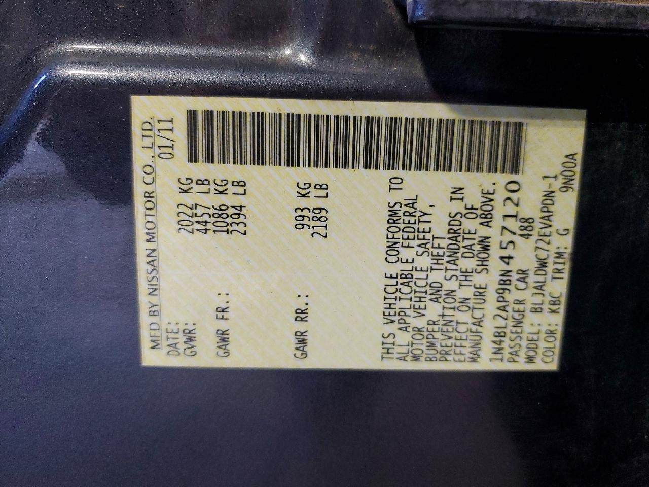 2011 Nissan Altima Sr Gray vin: 1N4BL2AP9BN457120
