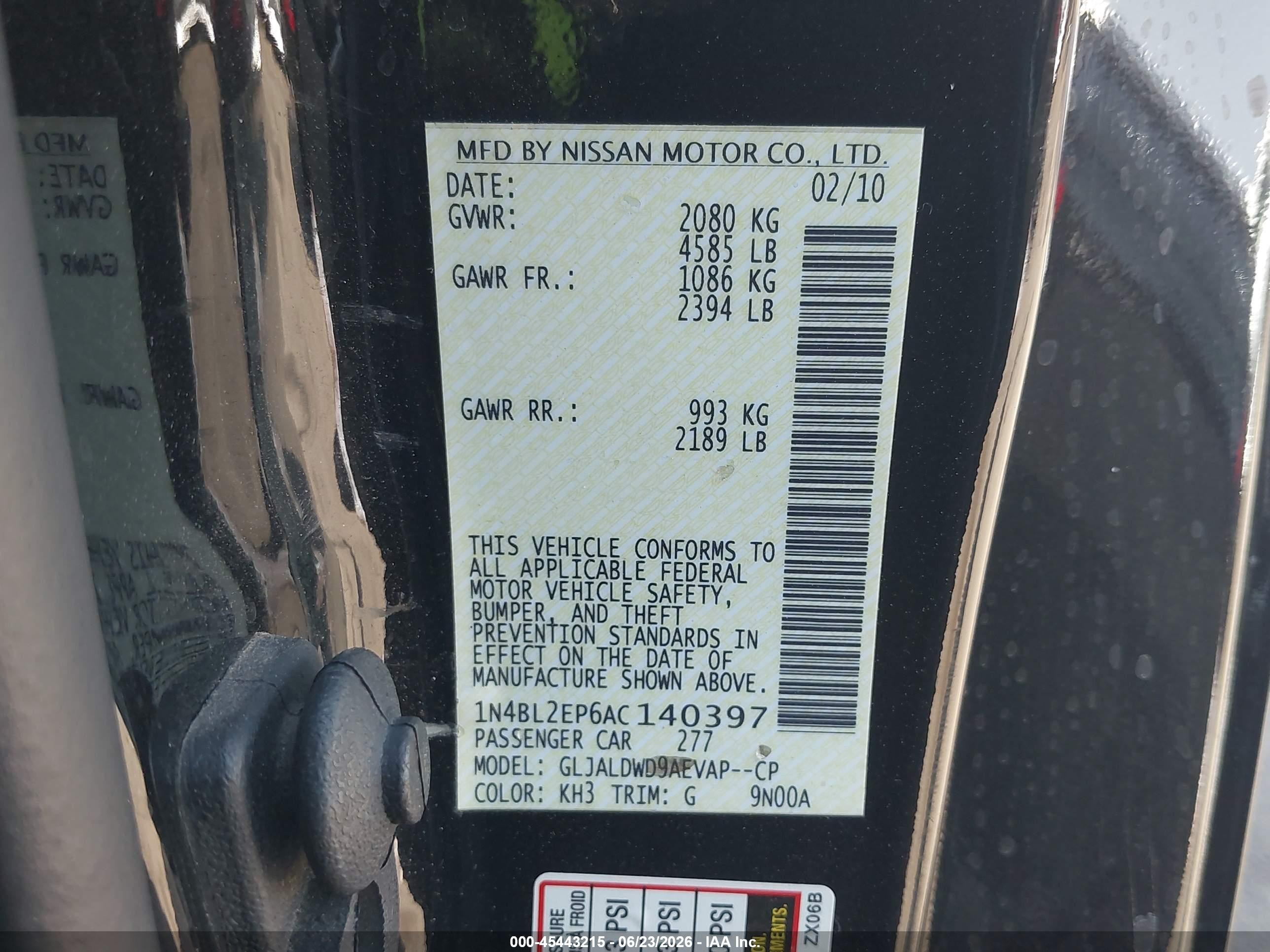 2010 Nissan Altima 3.5 Sr Black vin: 1N4BL2EP6AC140397