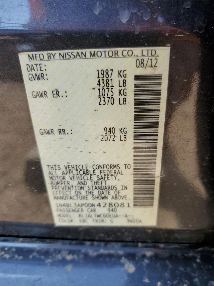 2013 Nissan Altima 3.5s Gray vin: 1N4BL3AP0DN428081