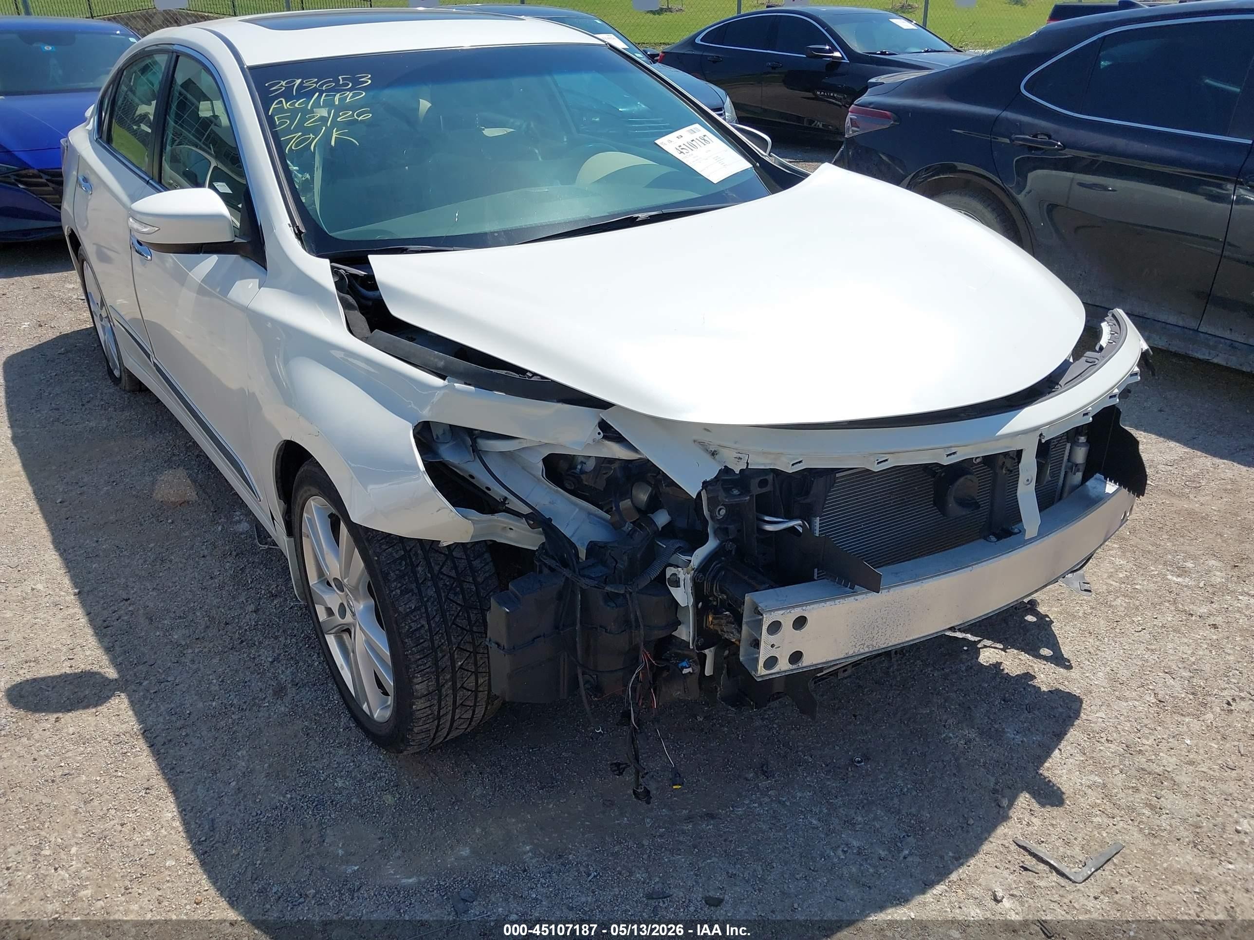 2015 Nissan Altima 3.5 Sl White vin: 1N4BL3AP0FC122710
