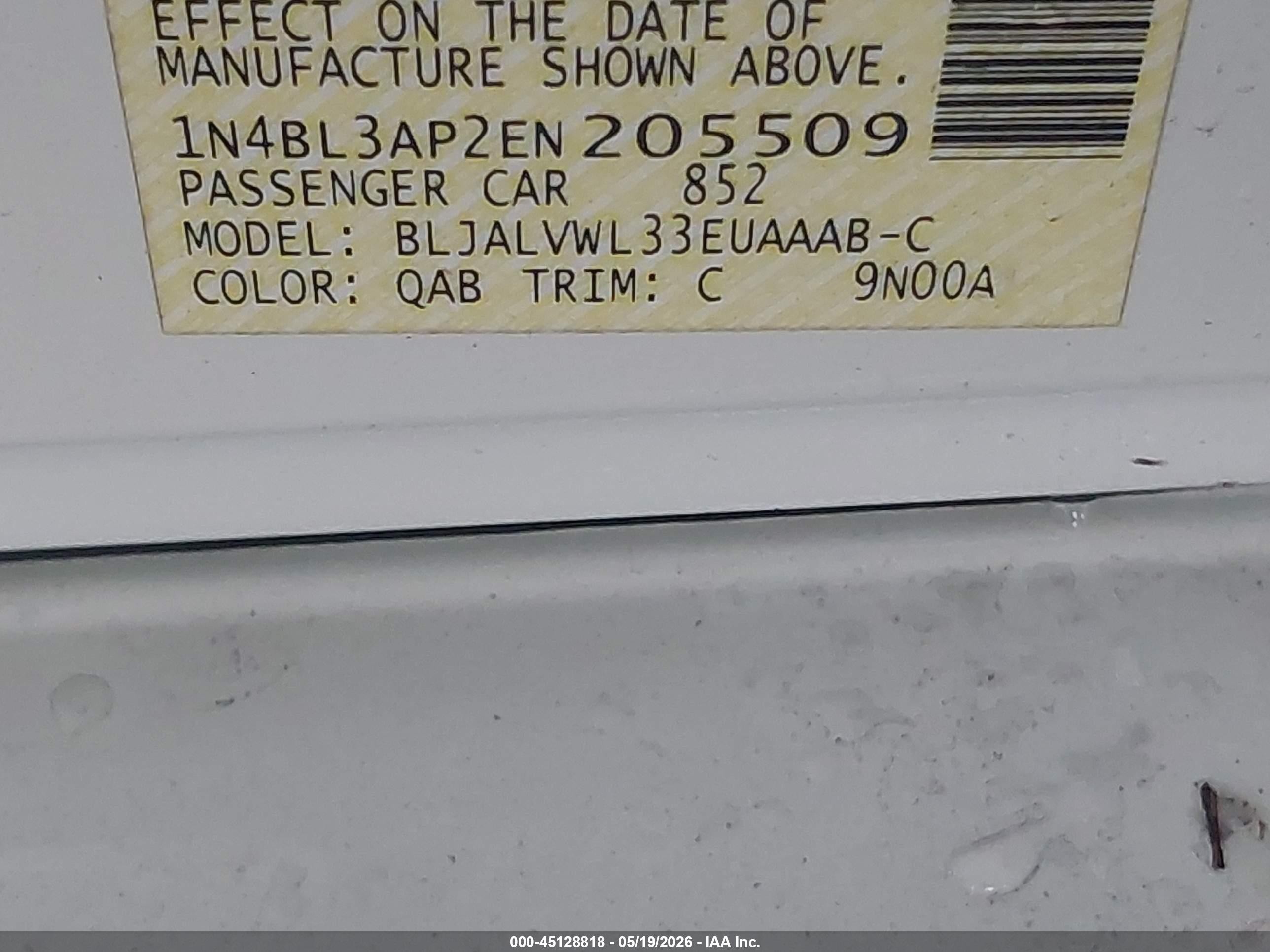2014 Nissan Altima 3.5 Sl White vin: 1N4BL3AP2EN205509