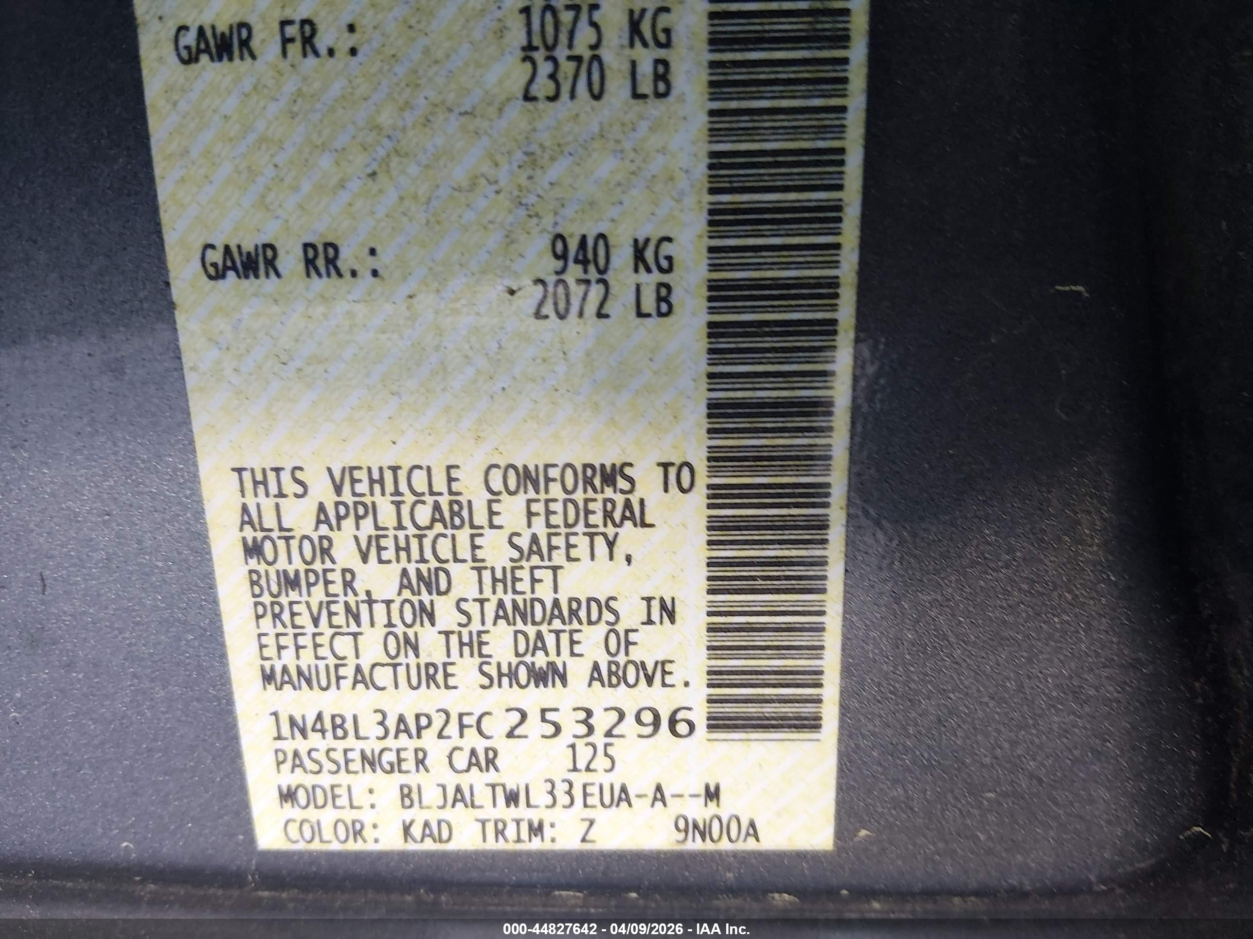 2015 Nissan Altima 3.5 Sl Gray vin: 1N4BL3AP2FC253296