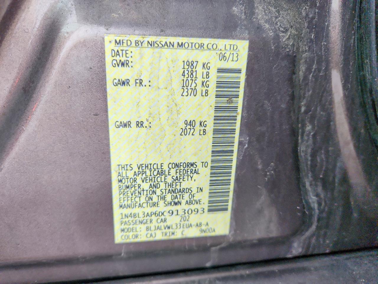 2013 Nissan Altima 3.5 S Brown vin: 1N4BL3AP6DC913093
