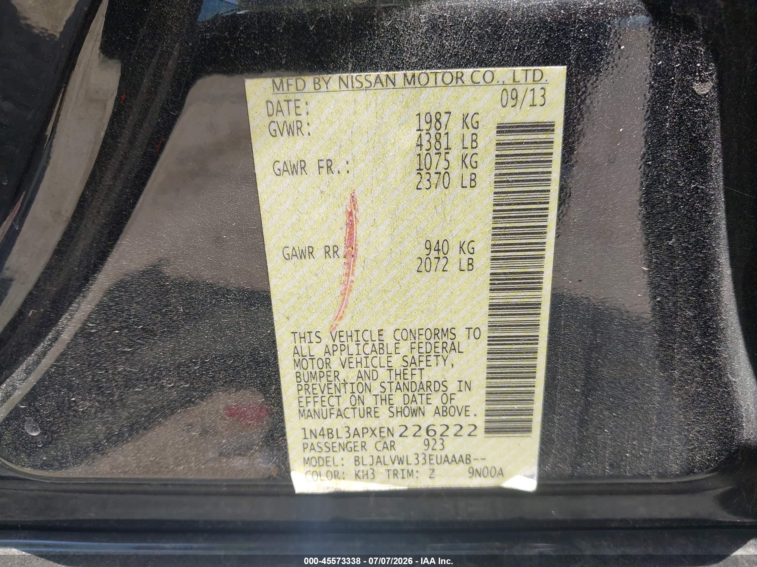2014 Nissan Altima 3.5 Sl Черный vin: 1N4BL3APXEN226222