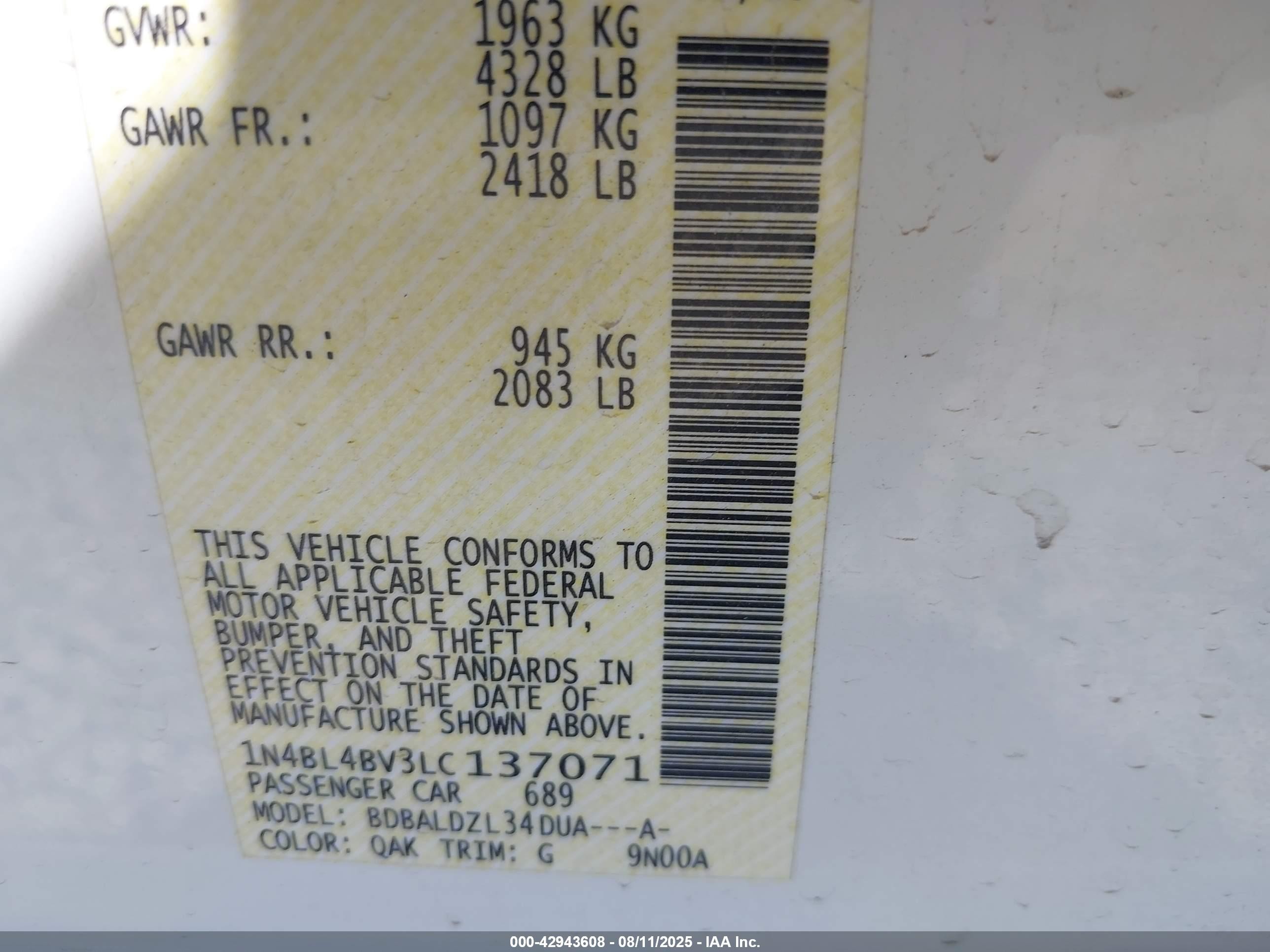 Price & History 2020 Nissan Altima S Fwd 2.5l I-4 Di, Dohc, Vvt